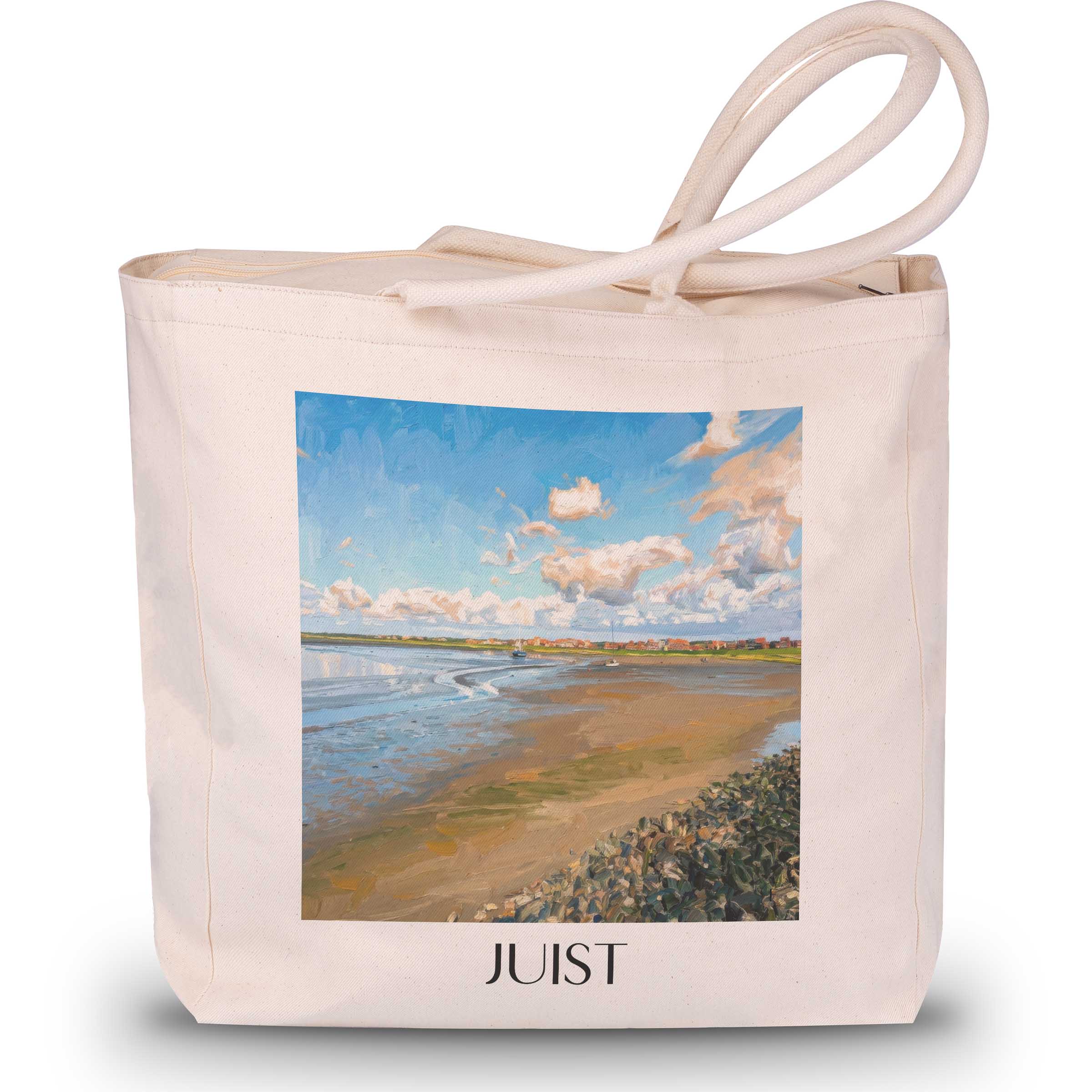 Juist Shopping Tasche - Ostfriesland - Deutschland Tote Bag - Einkaufstasche im Ölgemälde Stil
