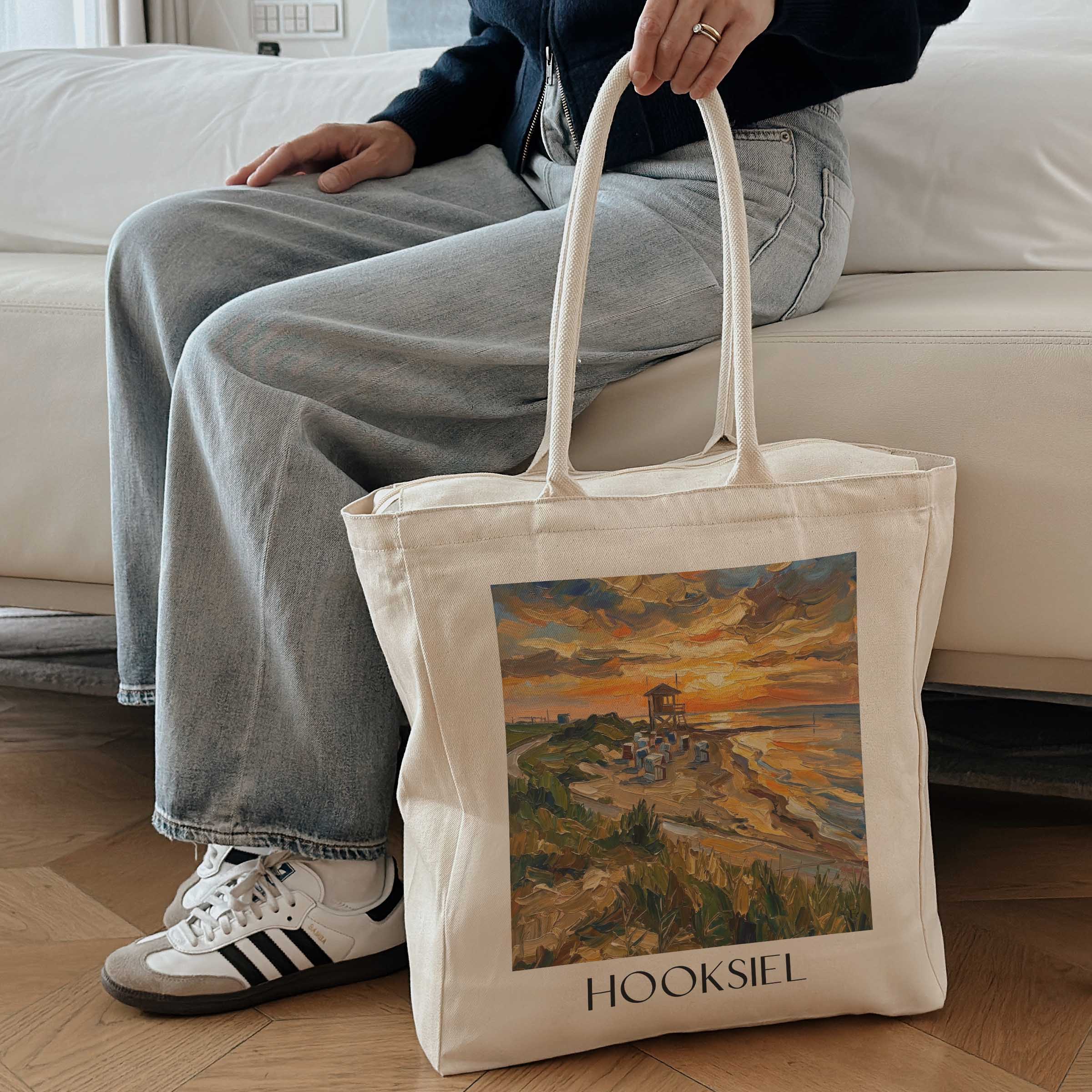 hooksiel-ostfriesland-deutschland-einkaufstasche-oil-painting-oelgemaelde