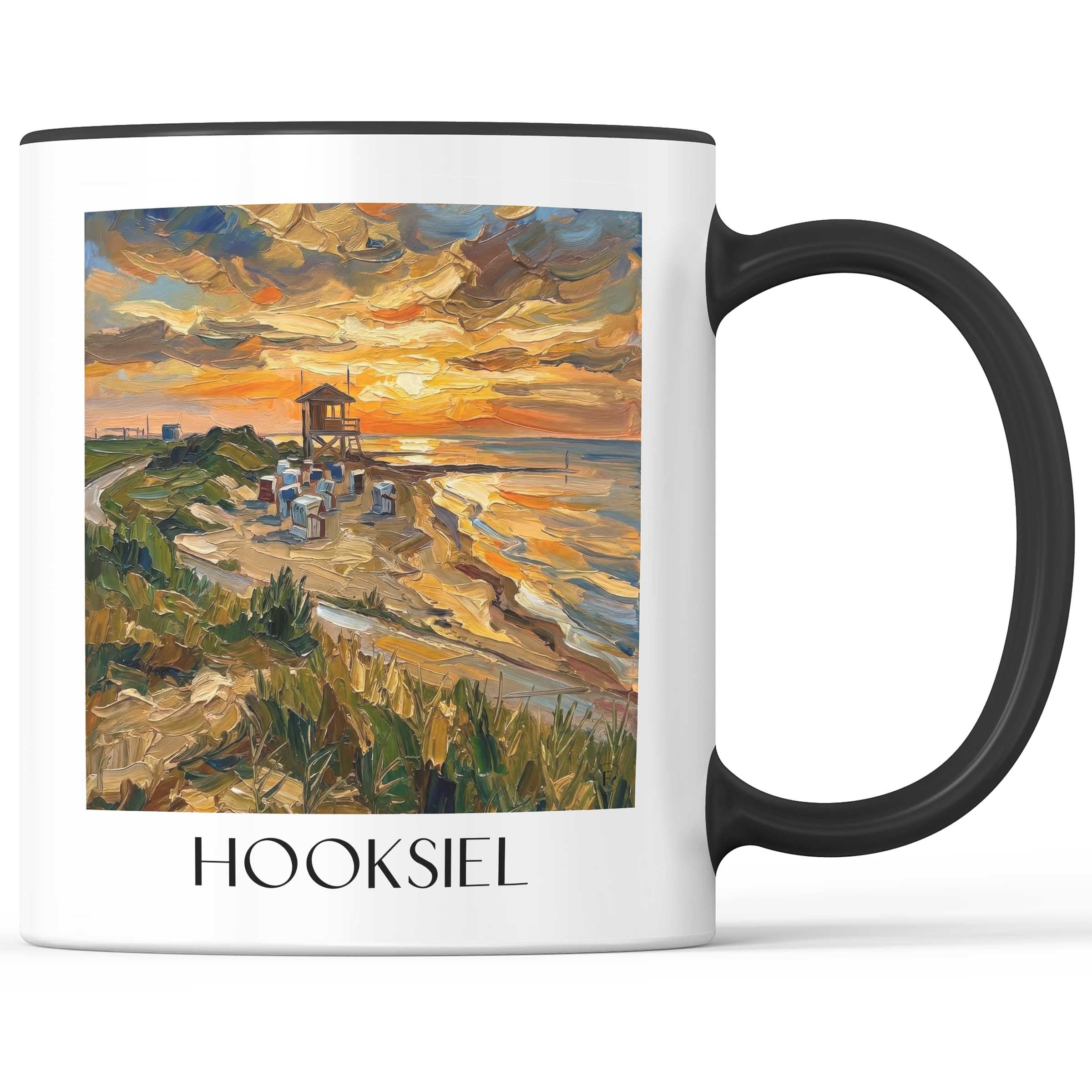 Hooksiel Kaffeebecher - Ostfriesland - Deutschland Becher - Kaffeetasse im Ölgemälde Stil