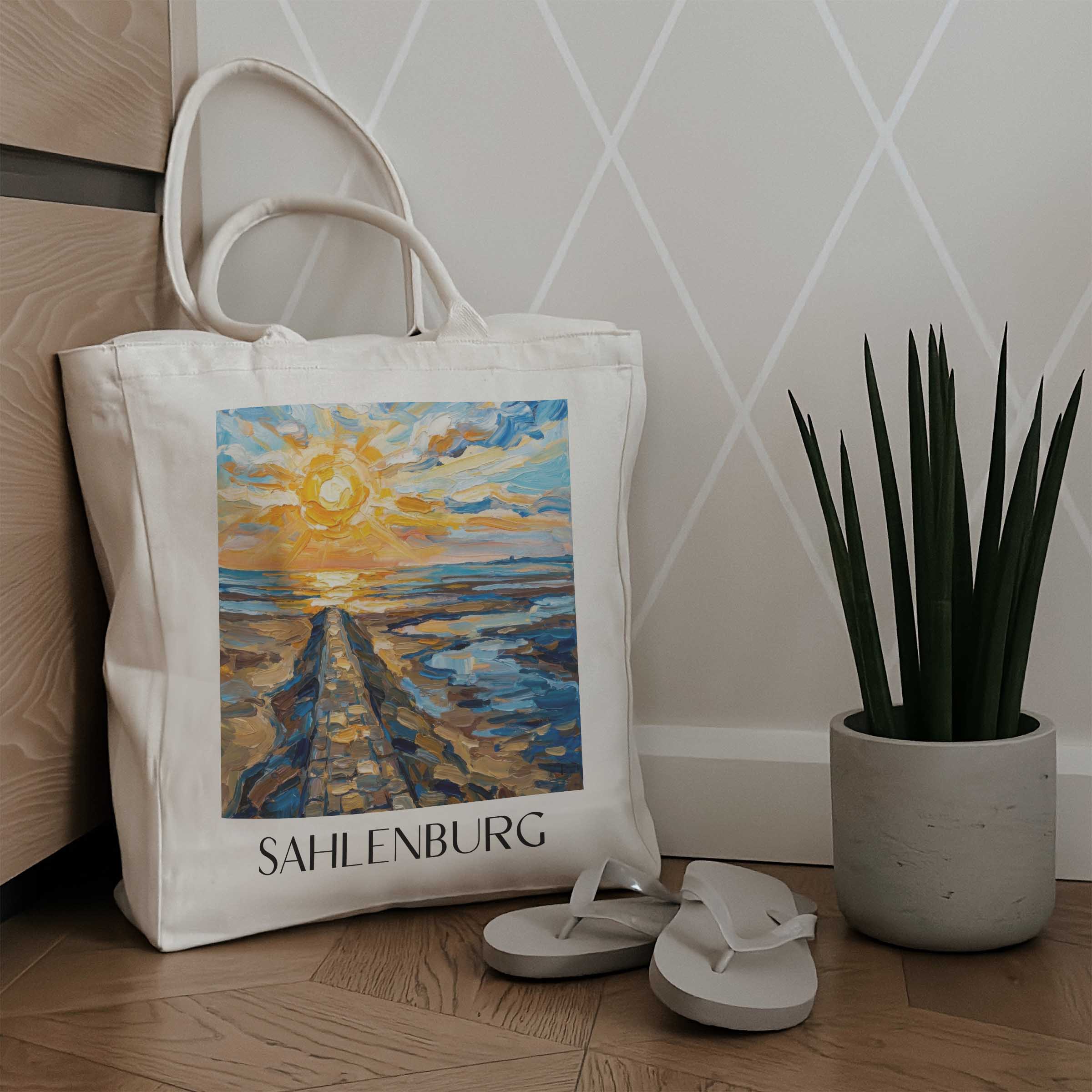 sahlenburg-nordseeküste-deutschland-einkaufstasche-oil-painting-oelgemaelde