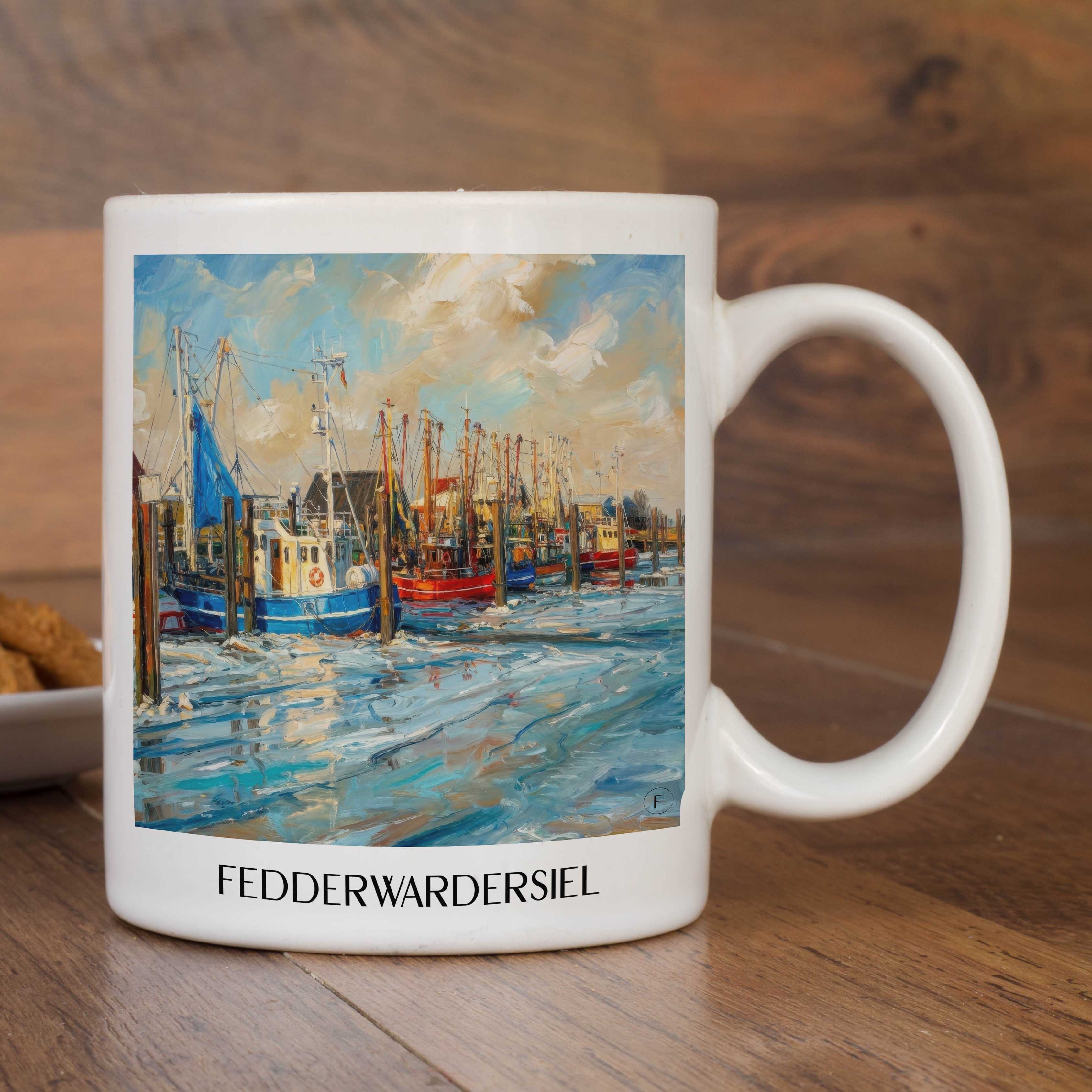 fedderwardersiel-niedersachsen-deutschland-kaffeebecher-oil-painting-oelgemaelde