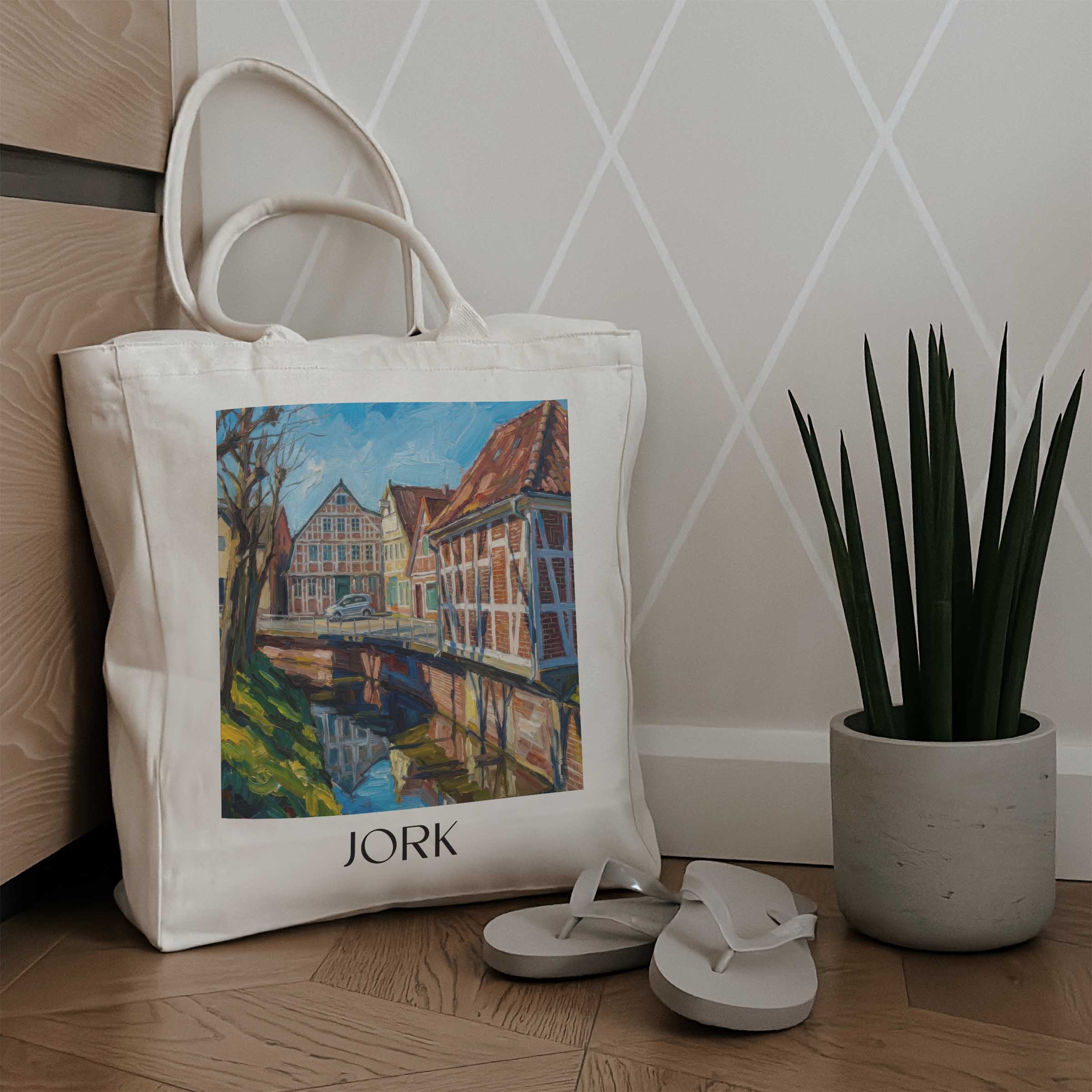 jork-niedersachsen-deutschland-einkaufstasche-oil-painting-oelgemaelde