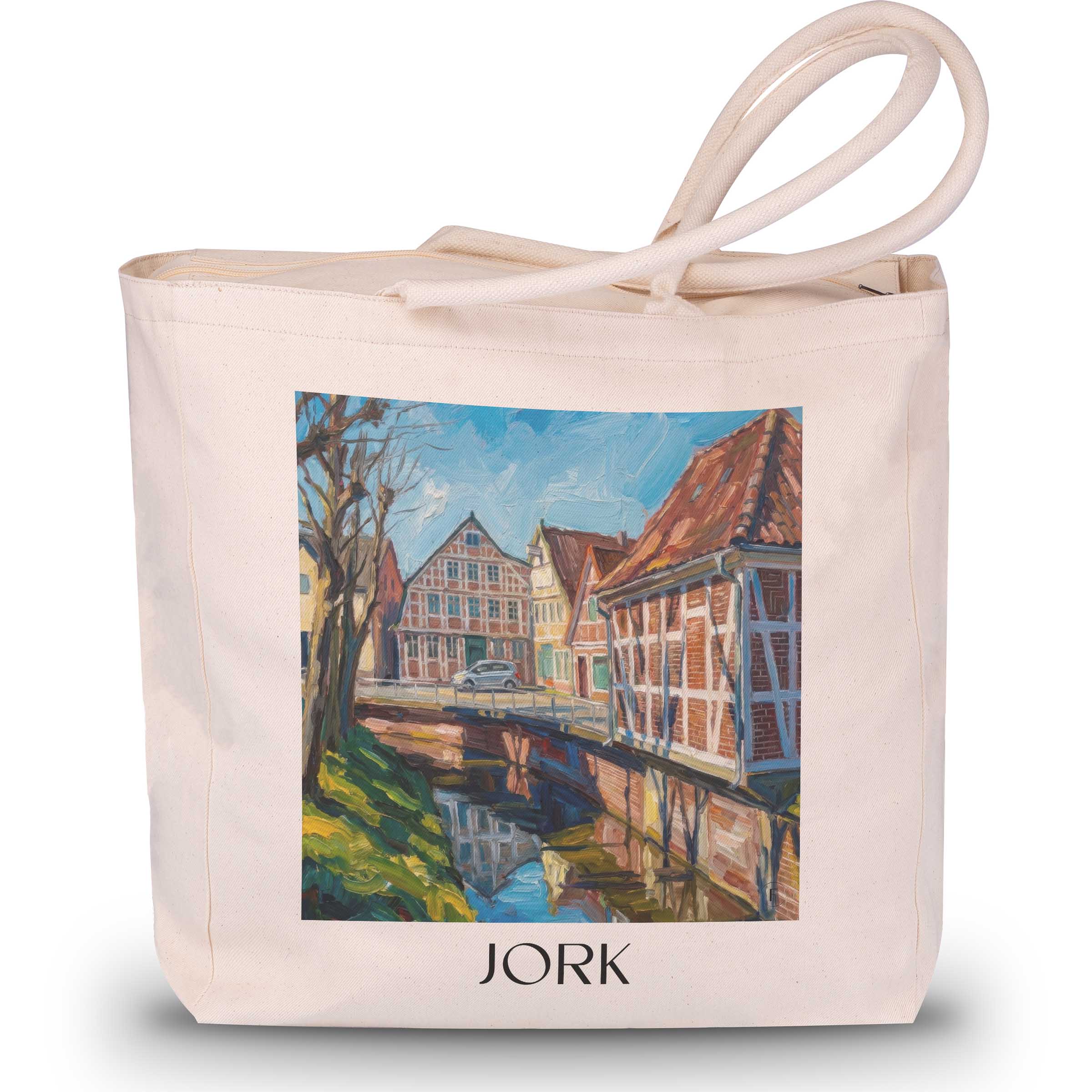 Jork Shopping Tasche - Niedersachsen - Deutschland Tote Bag - Einkaufstasche im Ölgemälde Stil