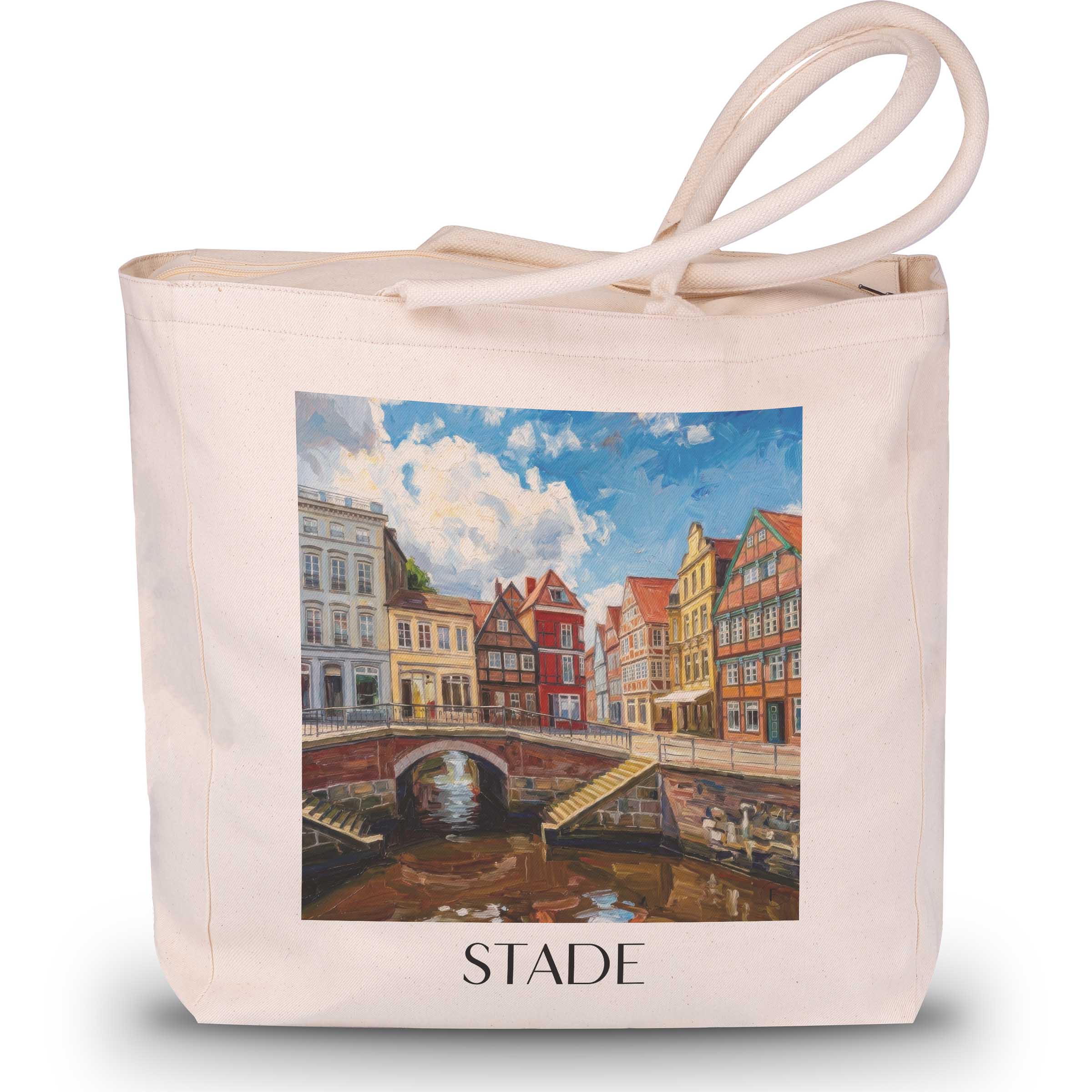 Stade Shopping Tasche - Niedersachsen - Deutschland Tote Bag - Einkaufstasche im Ölgemälde Stil