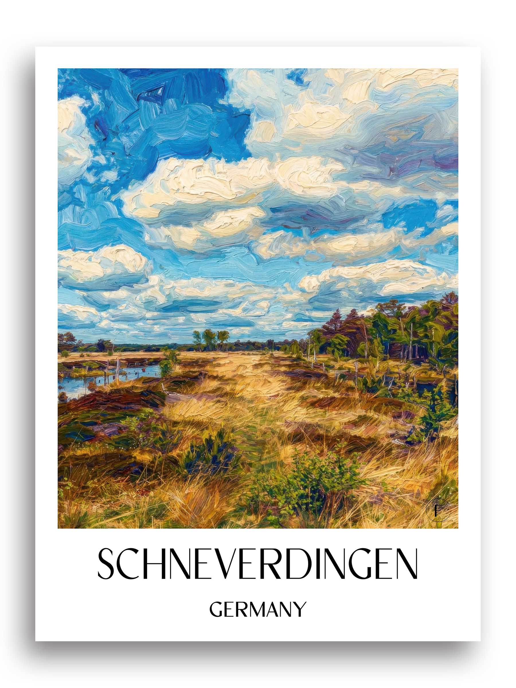 Schneverdingen Poster - Lüneburger Heide - Deutschland Kunstdruck - Ölgemälde von A4 bis A1
