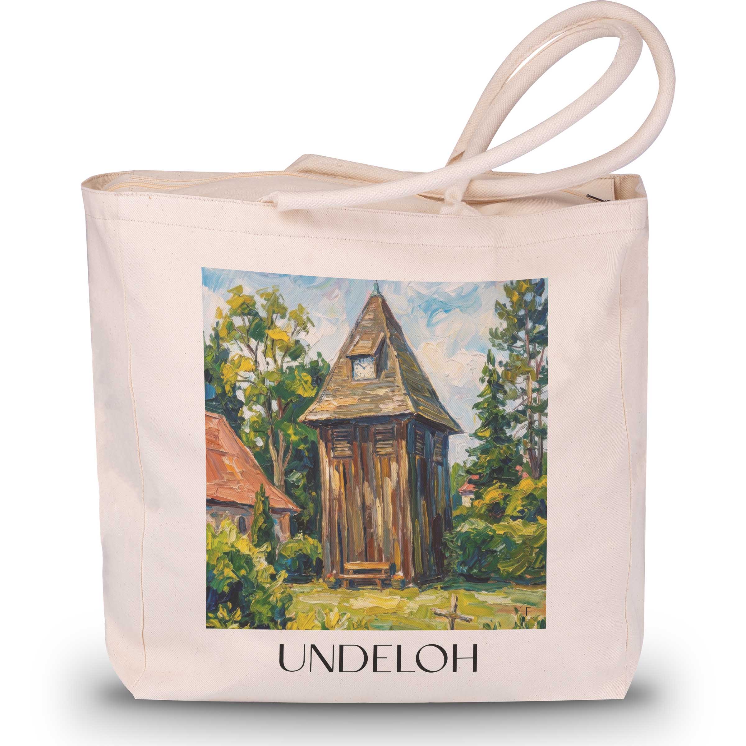 Undeloh Shopping Tasche - Lüneburger Heide - Deutschland Tote Bag - Einkaufstasche im Ölgemälde Stil