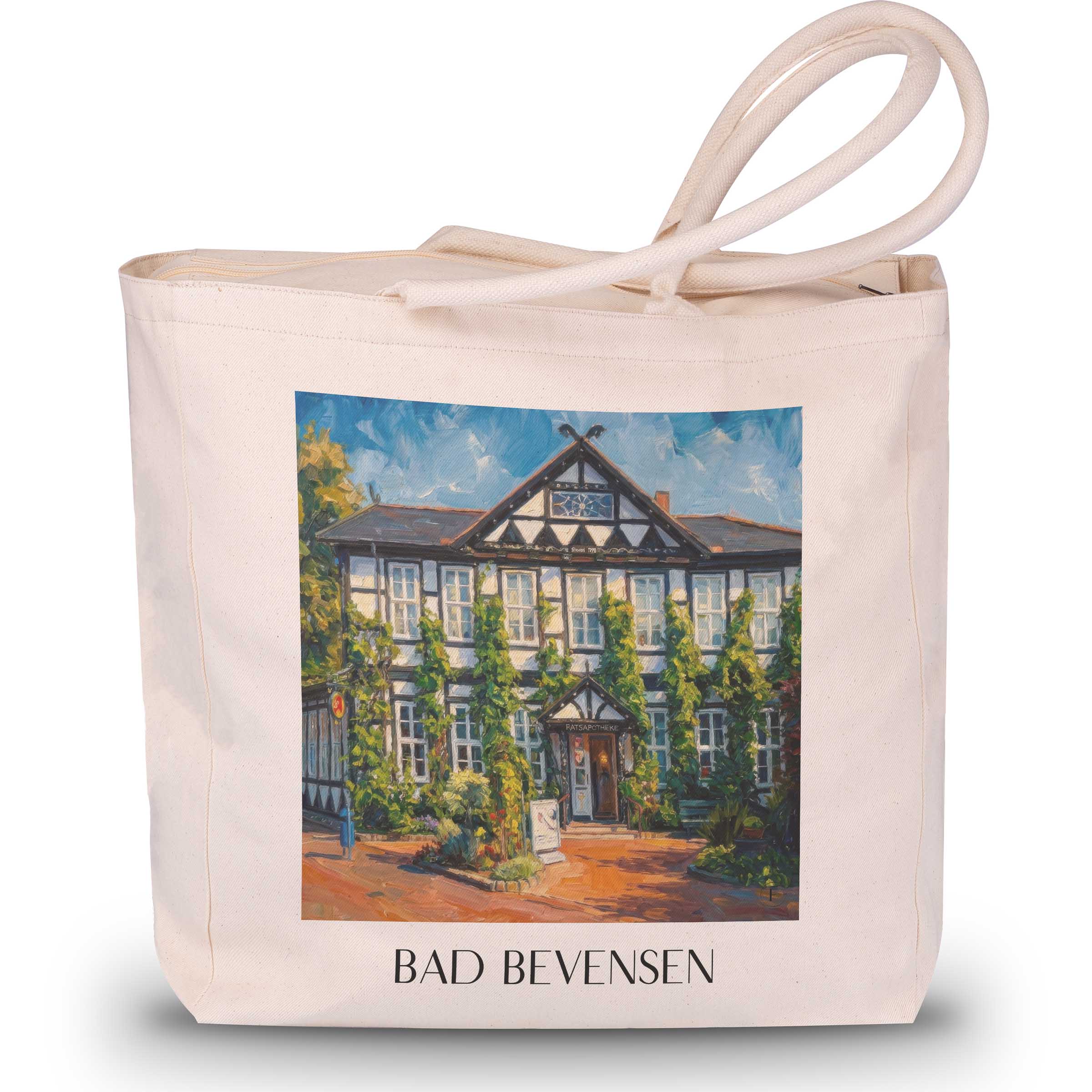 Bad Bevensen Shopping Tasche - Niedersachsen - Deutschland Tote Bag - Einkaufstasche im Ölgemälde Stil