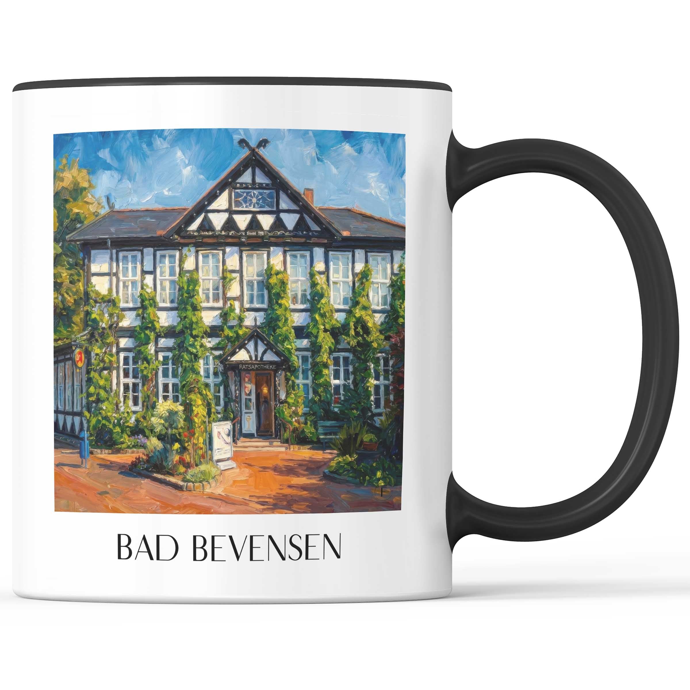 Bad Bevensen Kaffeebecher - Niedersachsen - Deutschland Becher - Kaffeetasse im Ölgemälde Stil