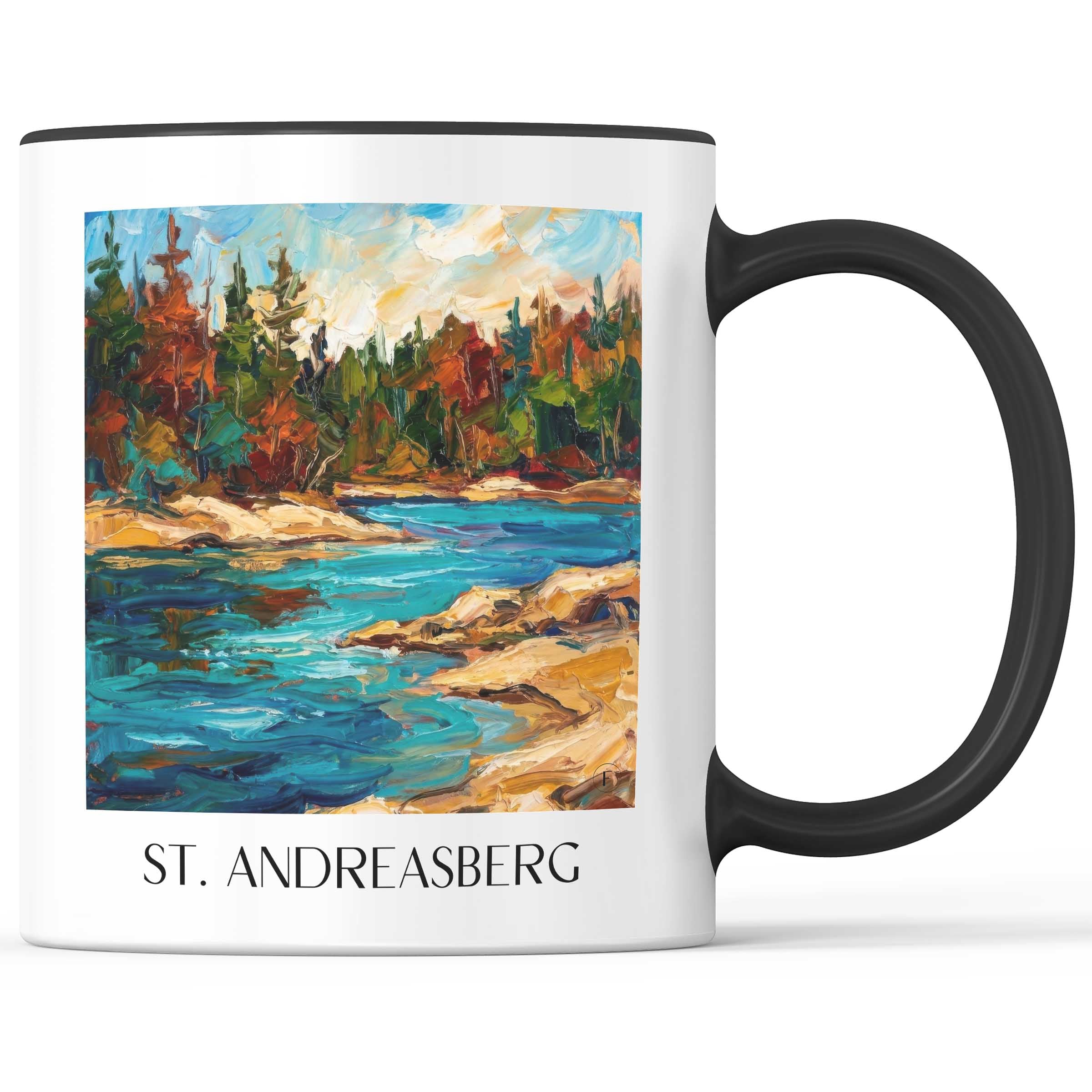 Sankt Andreasberg Kaffeebecher - Oberharz - Deutschland Becher - Kaffeetasse im Ölgemälde Stil