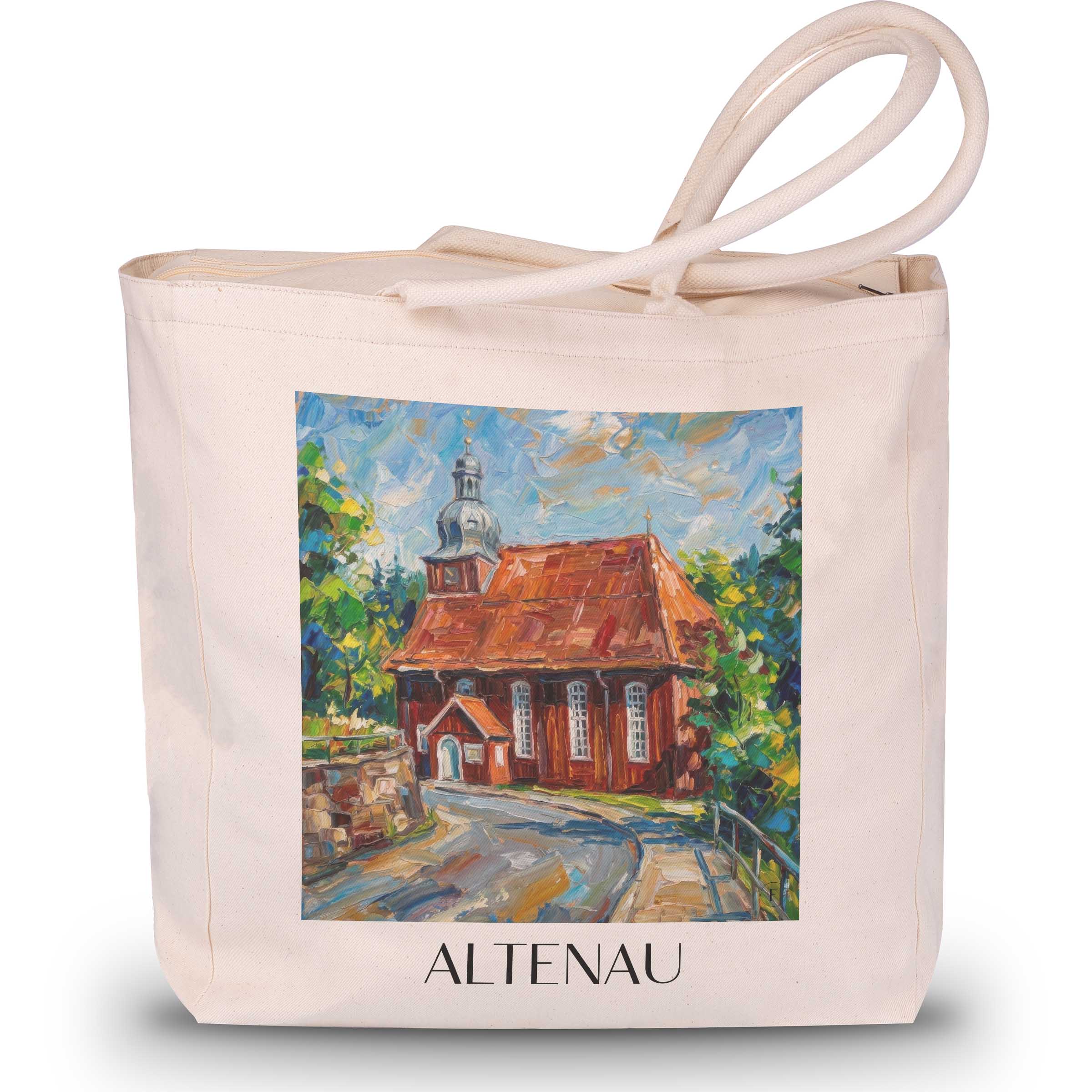 Altenau Shopping Tasche - Oberharz - Deutschland Tote Bag - Einkaufstasche im Ölgemälde Stil