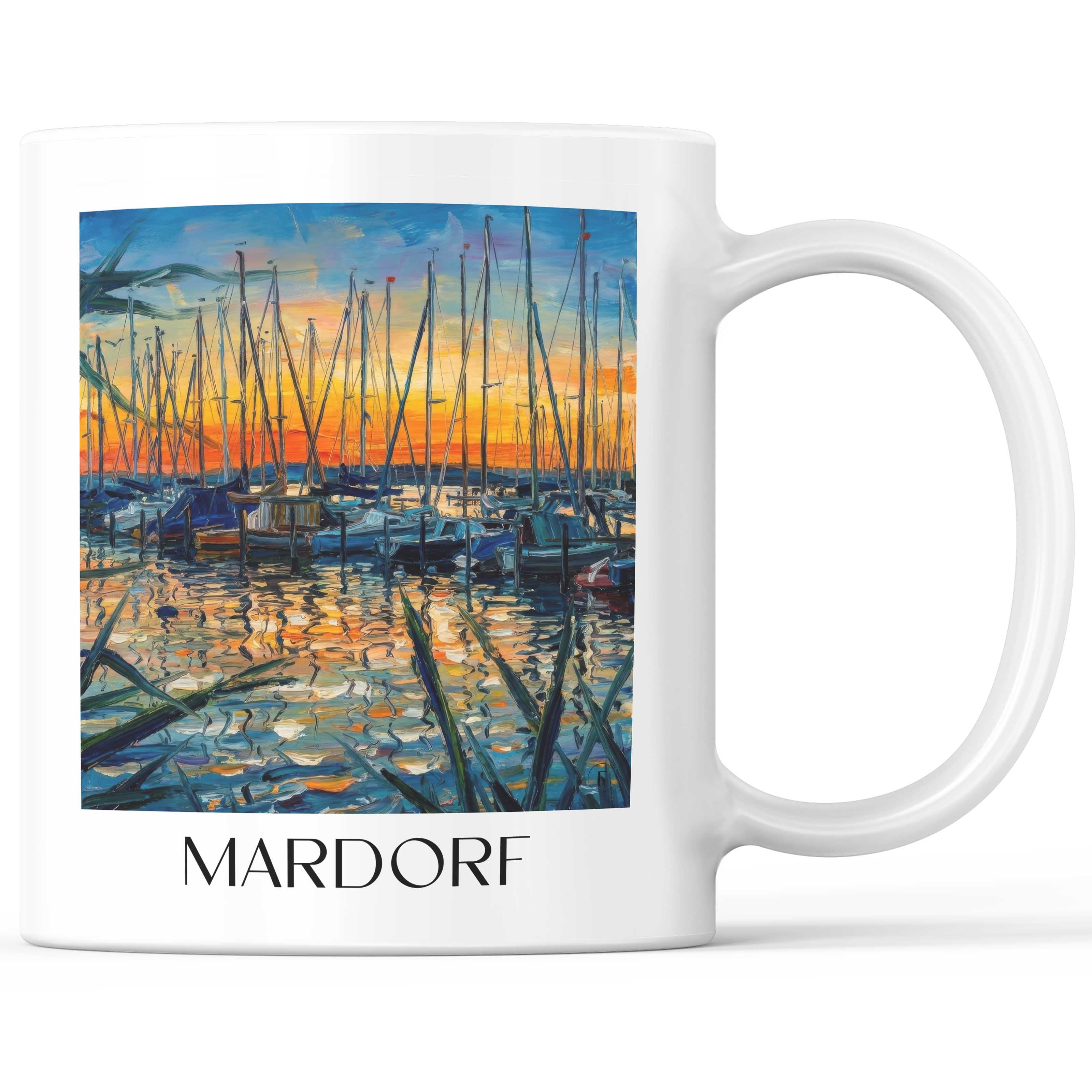 Mardorf Kaffeebecher - Steinhuder Meer - Deutschland Becher - Kaffeetasse im Ölgemälde Stil