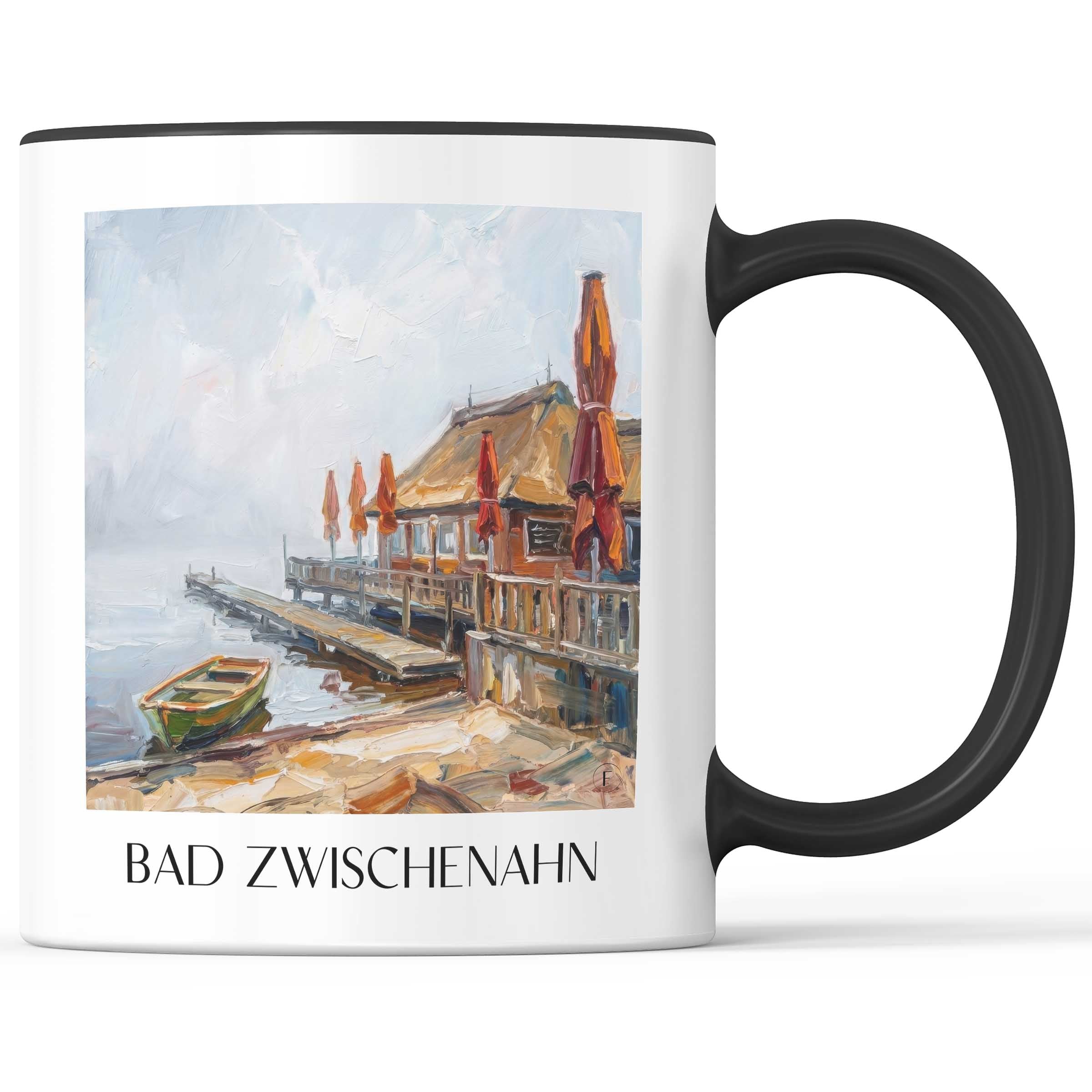 Bad Zwischenahn Kaffeebecher - Niedersachsen - Deutschland Becher - Kaffeetasse im Ölgemälde Stil