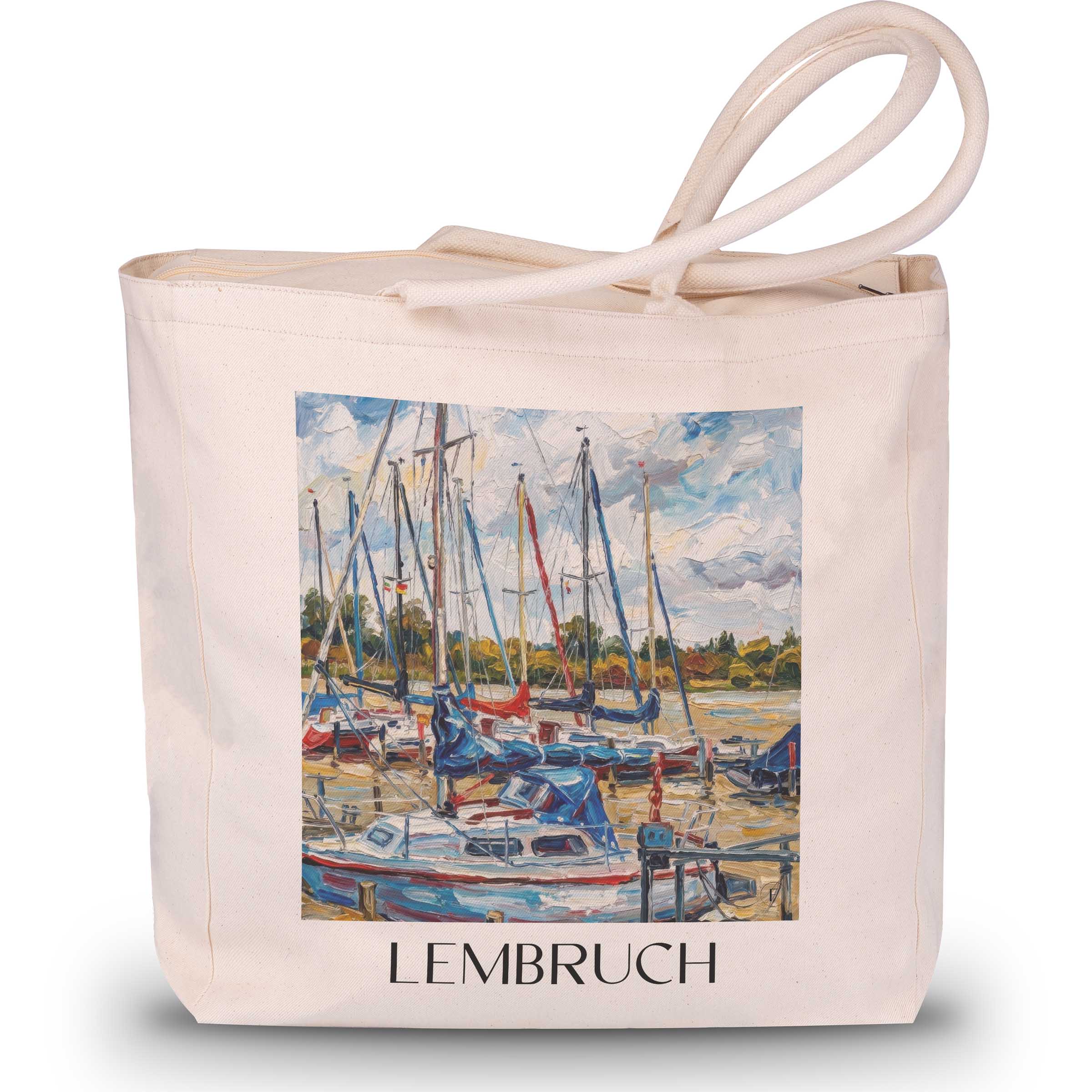 lembruch-niedersachsen-deutschland-einkaufstasche-oil-painting-oelgemaelde