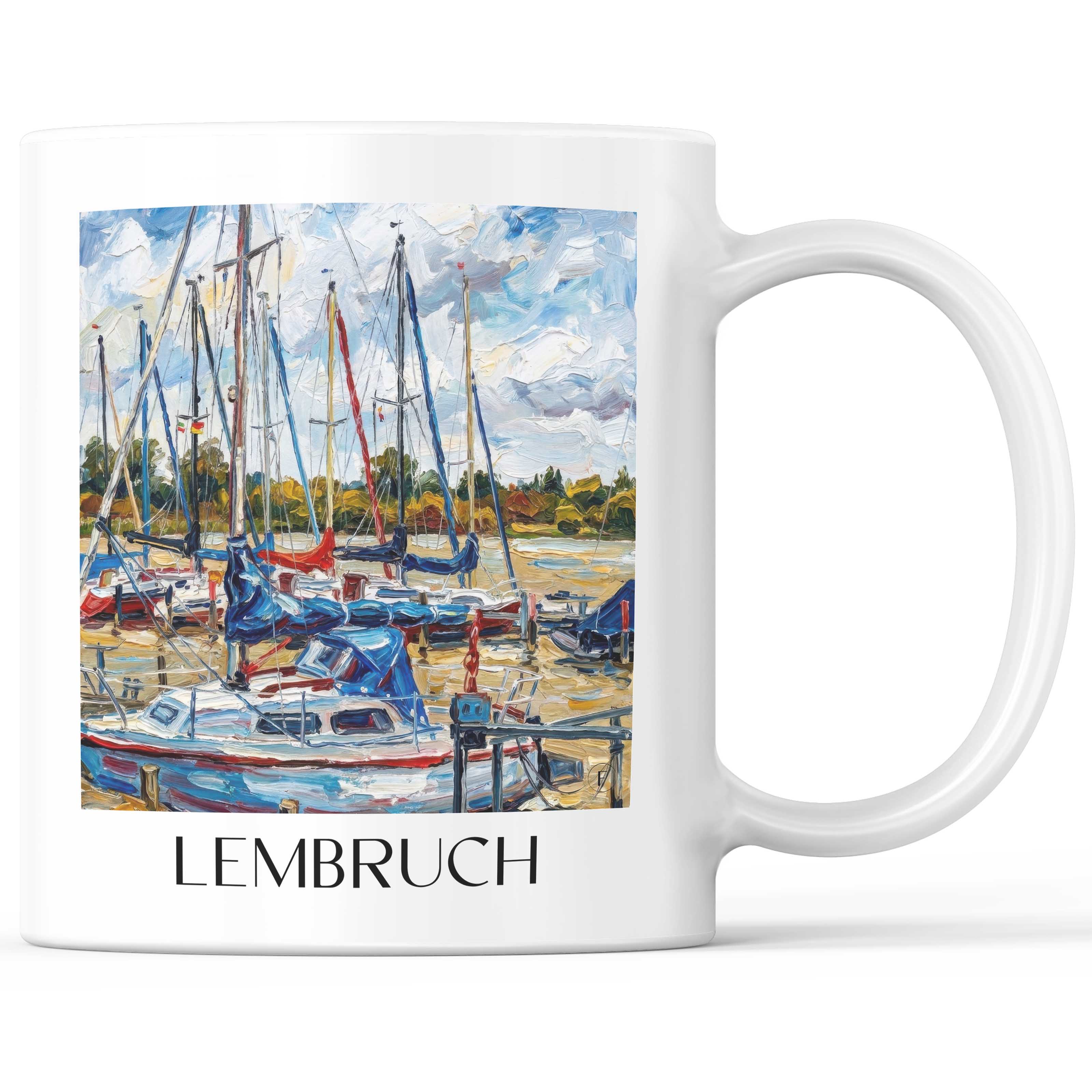 Lembruch Kaffeebecher - Niedersachsen - Deutschland Becher - Kaffeetasse im Ölgemälde Stil