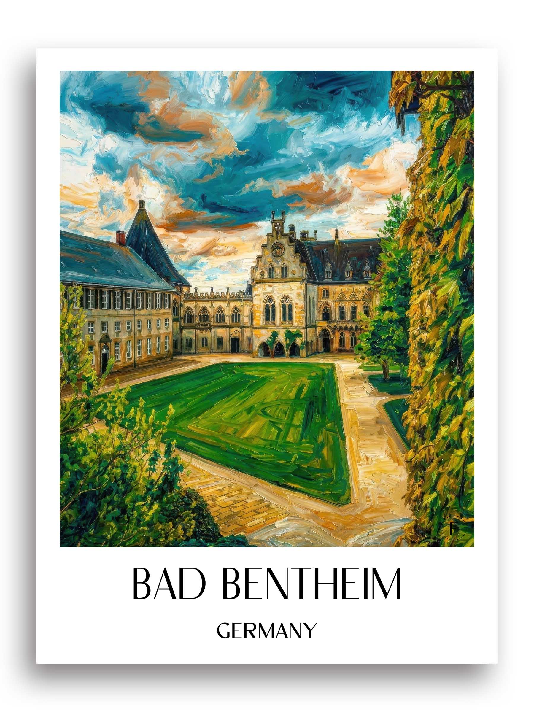 Bad Bentheim Poster - Niedersachsen - Deutschland Kunstdruck - Ölgemälde von A4 bis A1