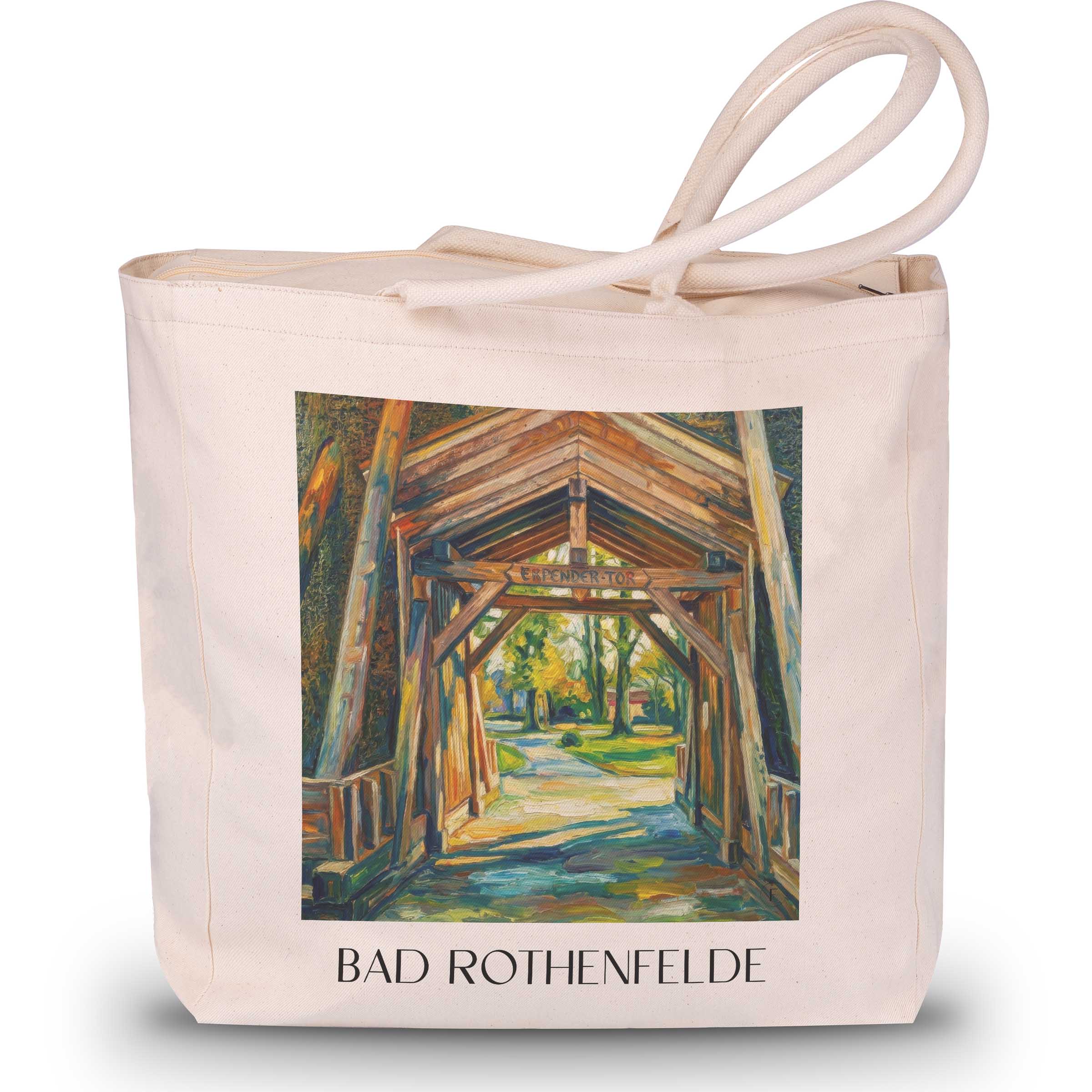 Bad Rothenfelde Shopping Tasche - Niedersachsen - Deutschland Tote Bag - Einkaufstasche im Ölgemälde Stil
