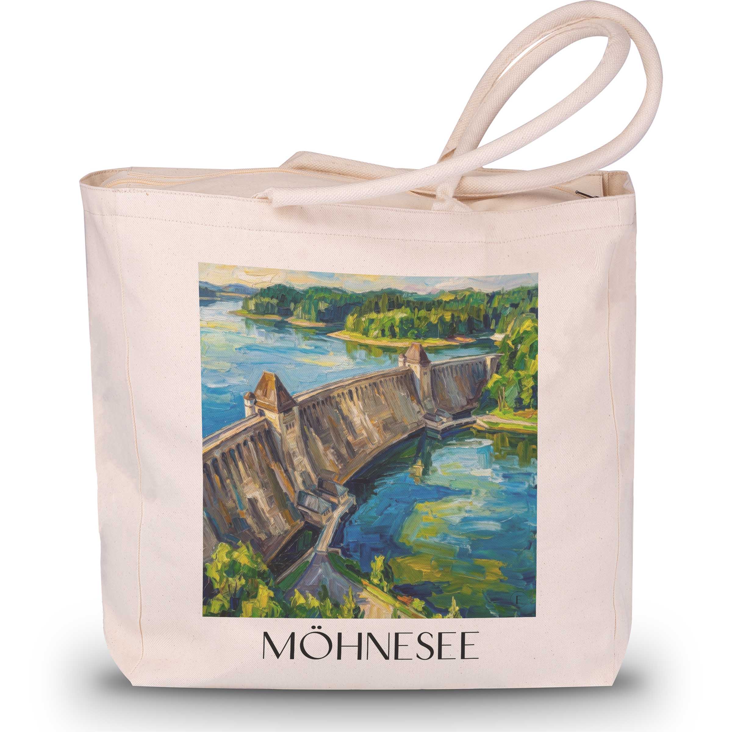 möhnesee-sauerland-deutschland-einkaufstasche-oil-painting-oelgemaelde