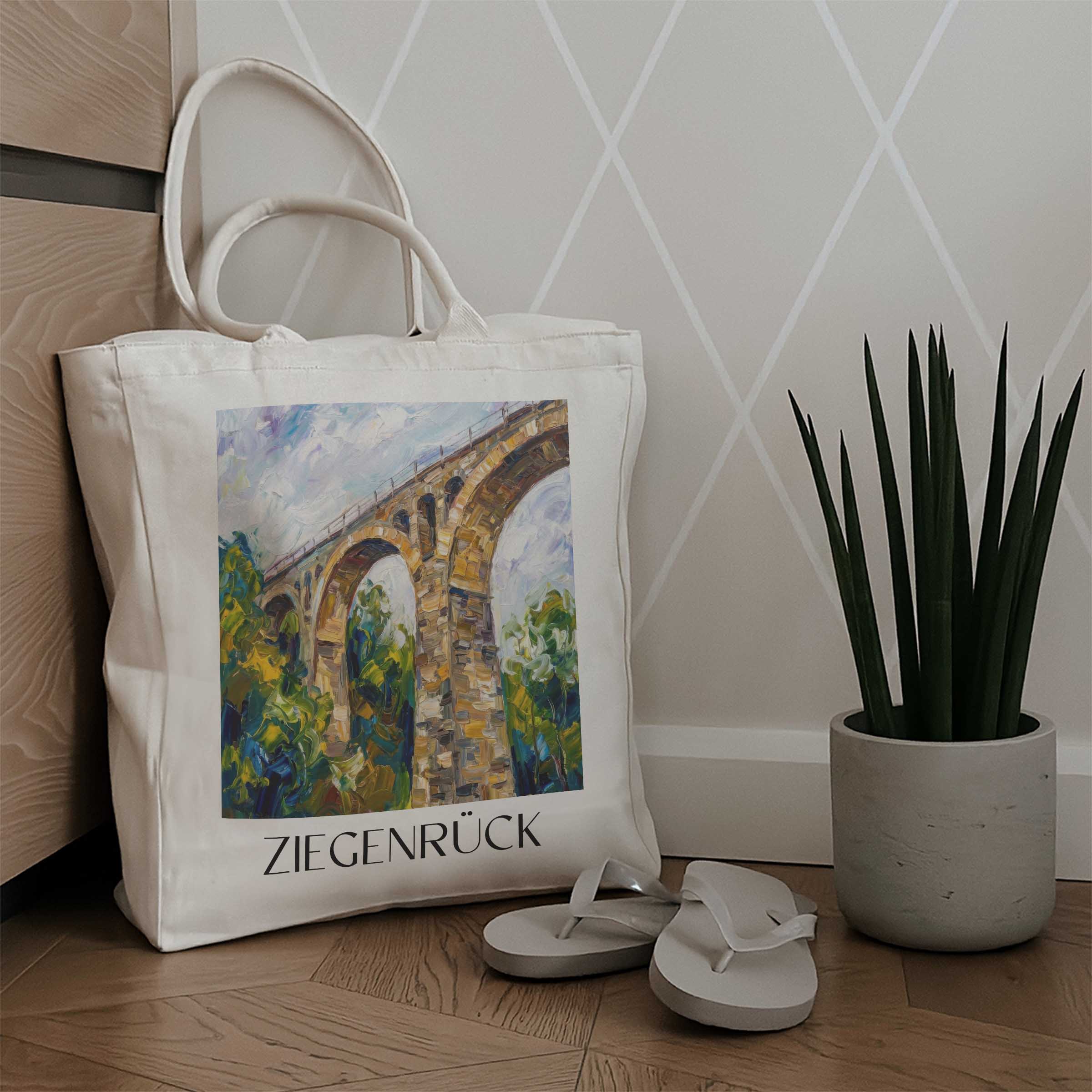 ziegenrück-saaletal-deutschland-einkaufstasche-oil-painting-oelgemaelde