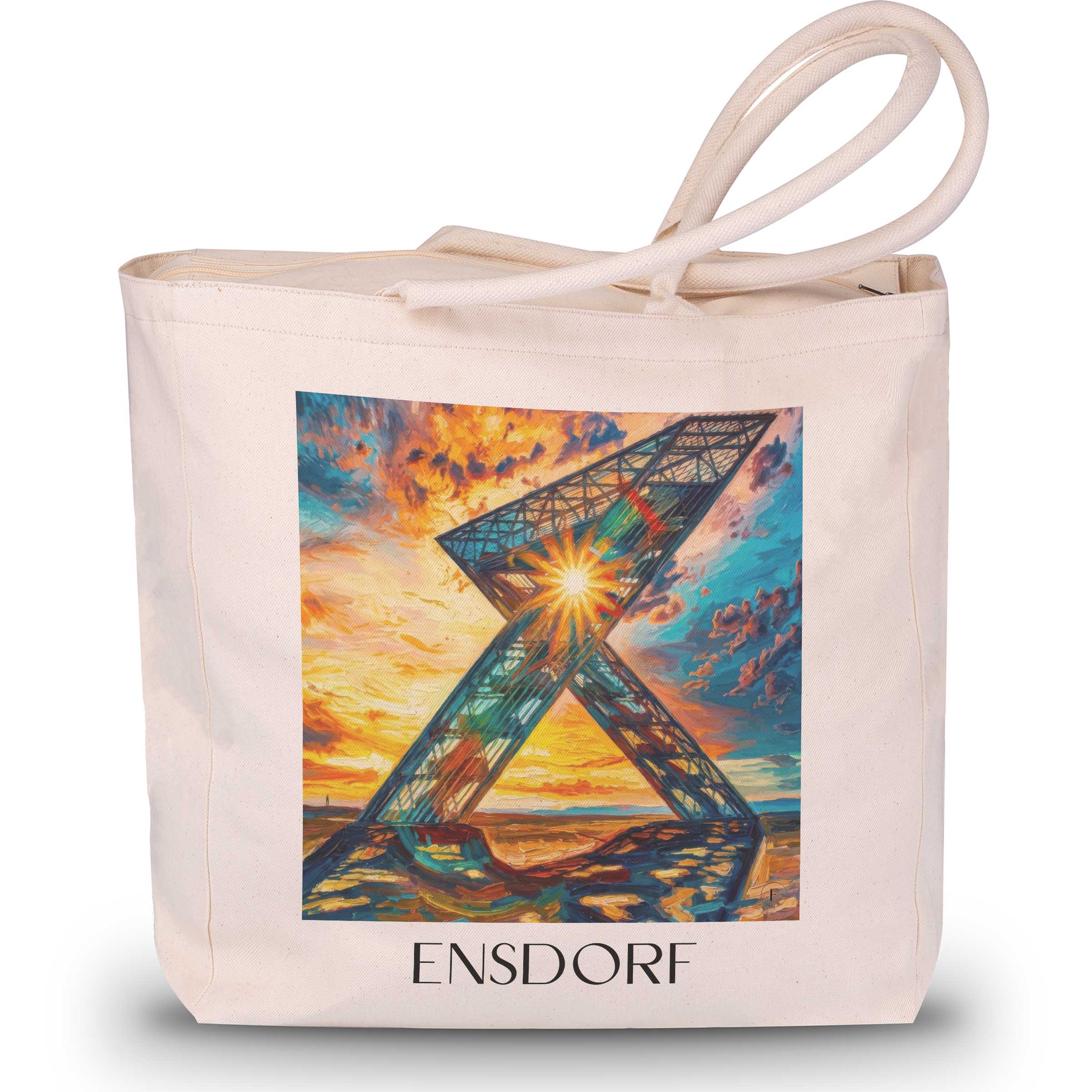 ensdorf-saartal-deutschland-einkaufstasche-oil-painting-oelgemaelde