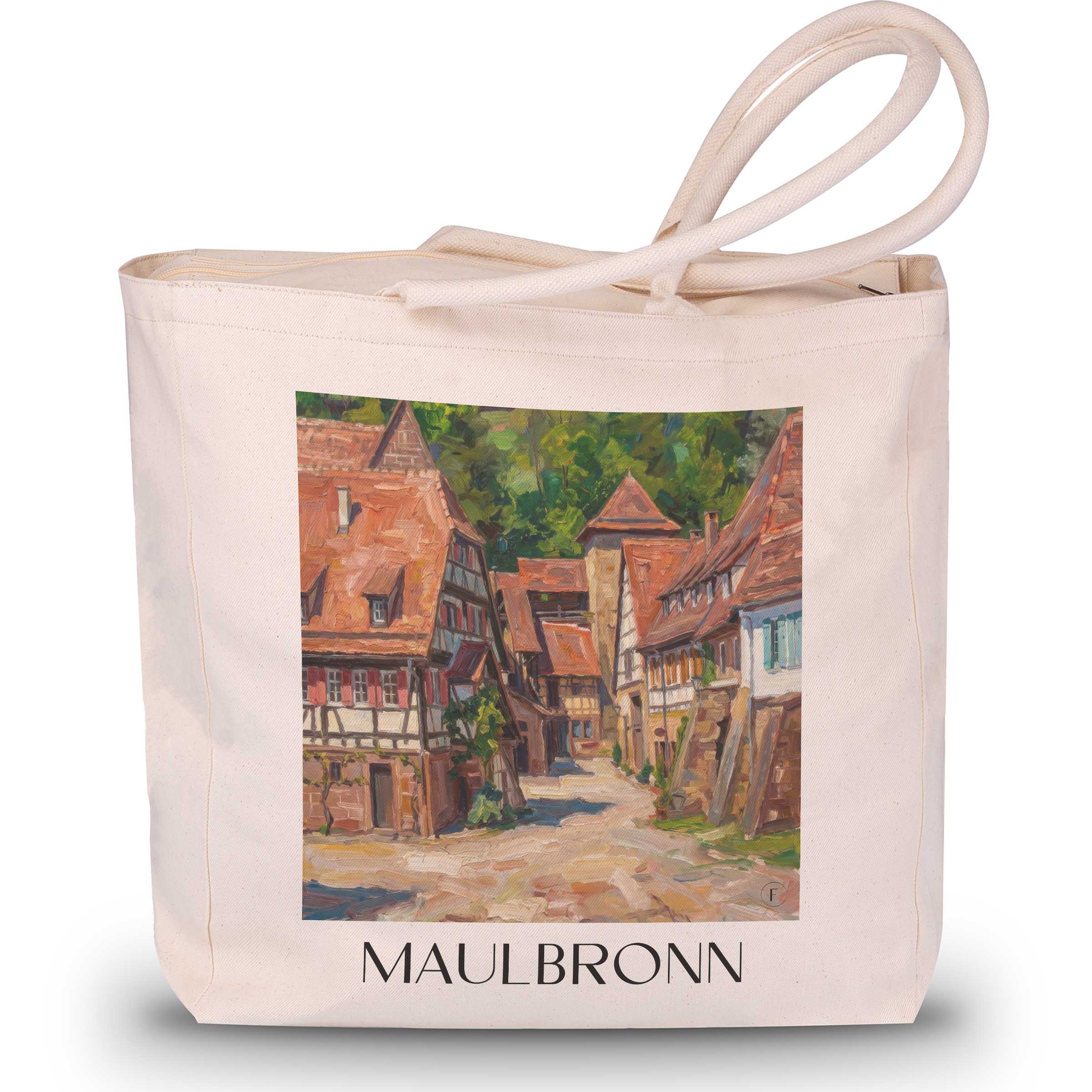 maulbronn-kraichgau-deutschland-einkaufstasche-oil-painting-oelgemaelde
