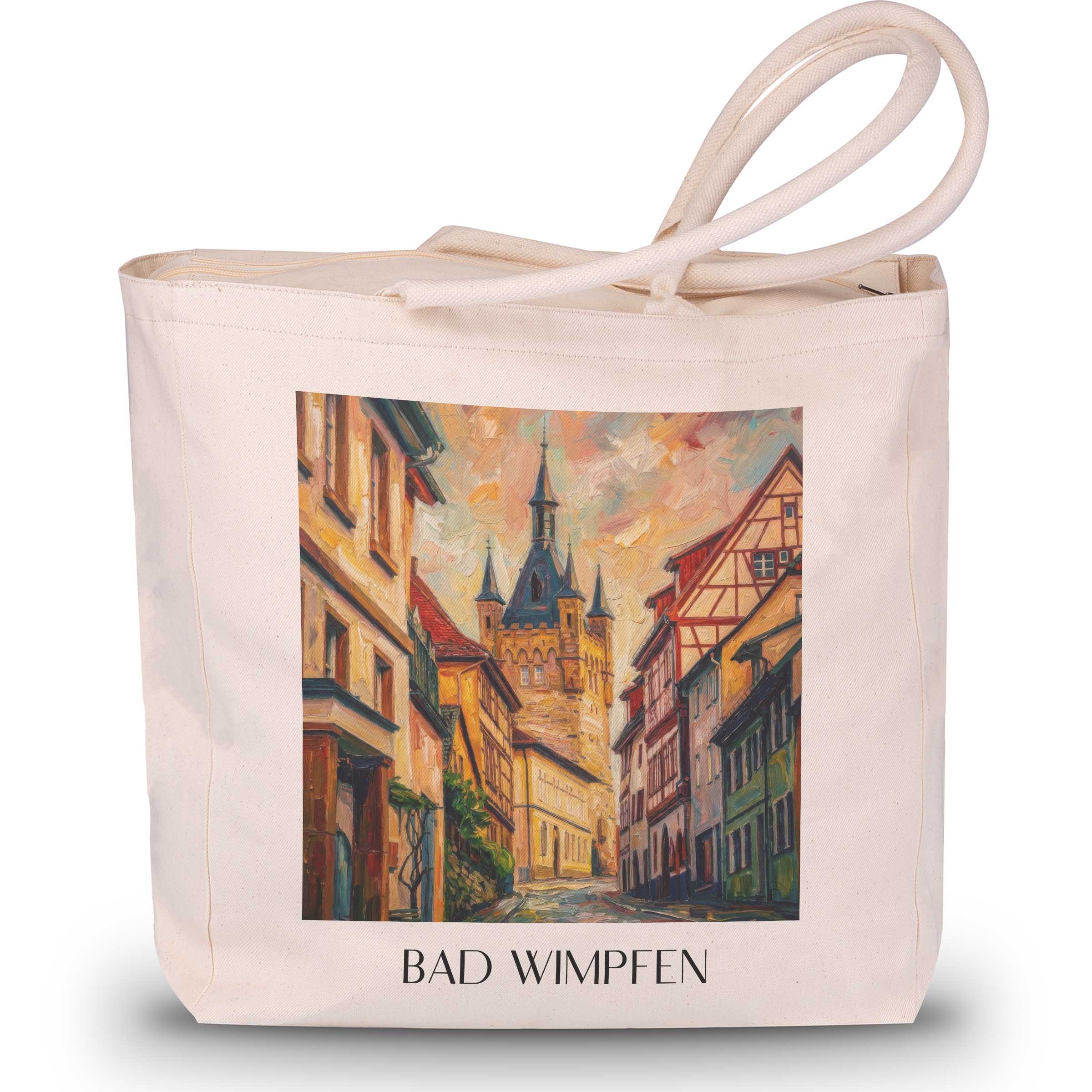 bad-wimpfen-neckartal-deutschland-einkaufstasche-oil-painting-oelgemaelde