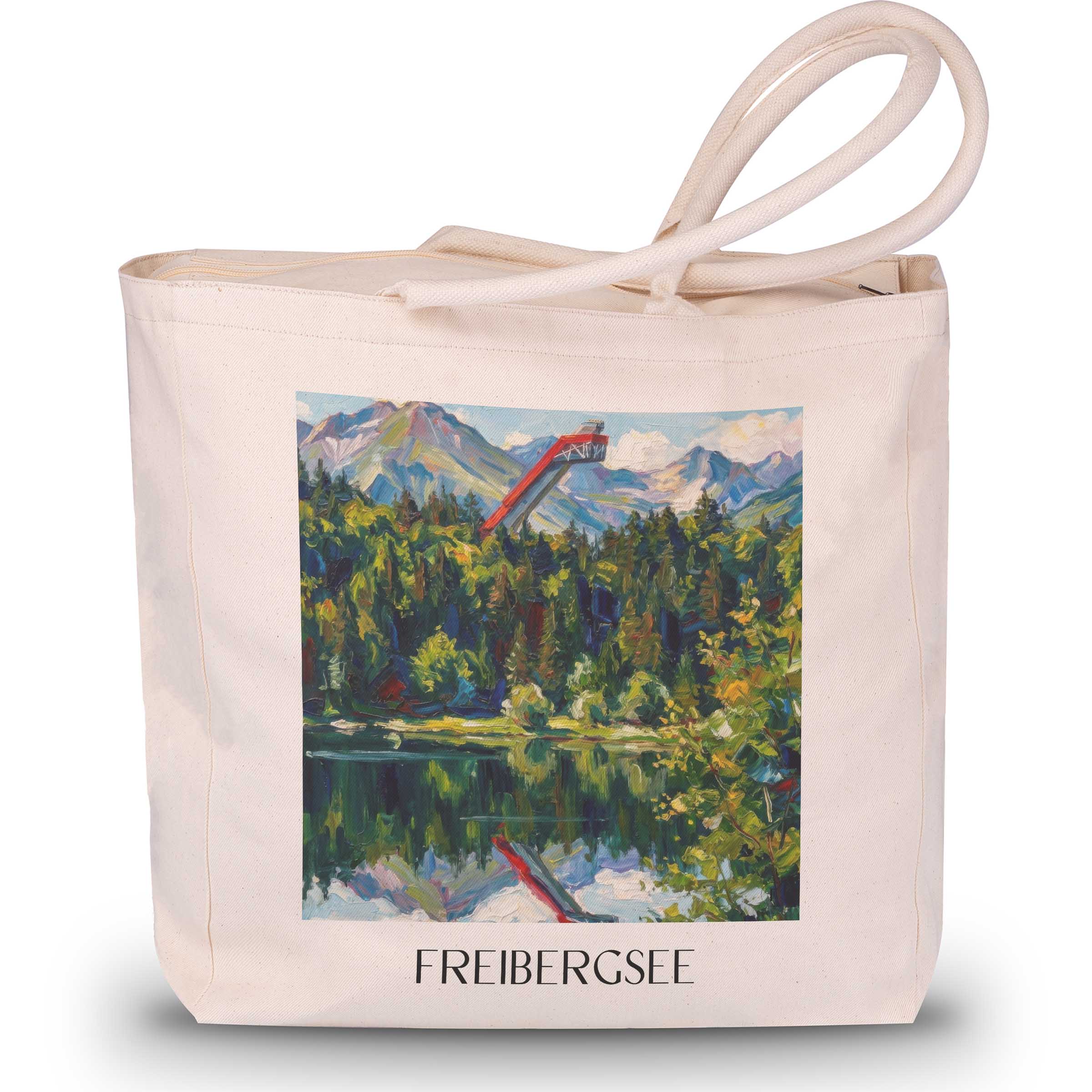 freibergsee-oberallgäu-deutschland-einkaufstasche-oil-painting-oelgemaelde