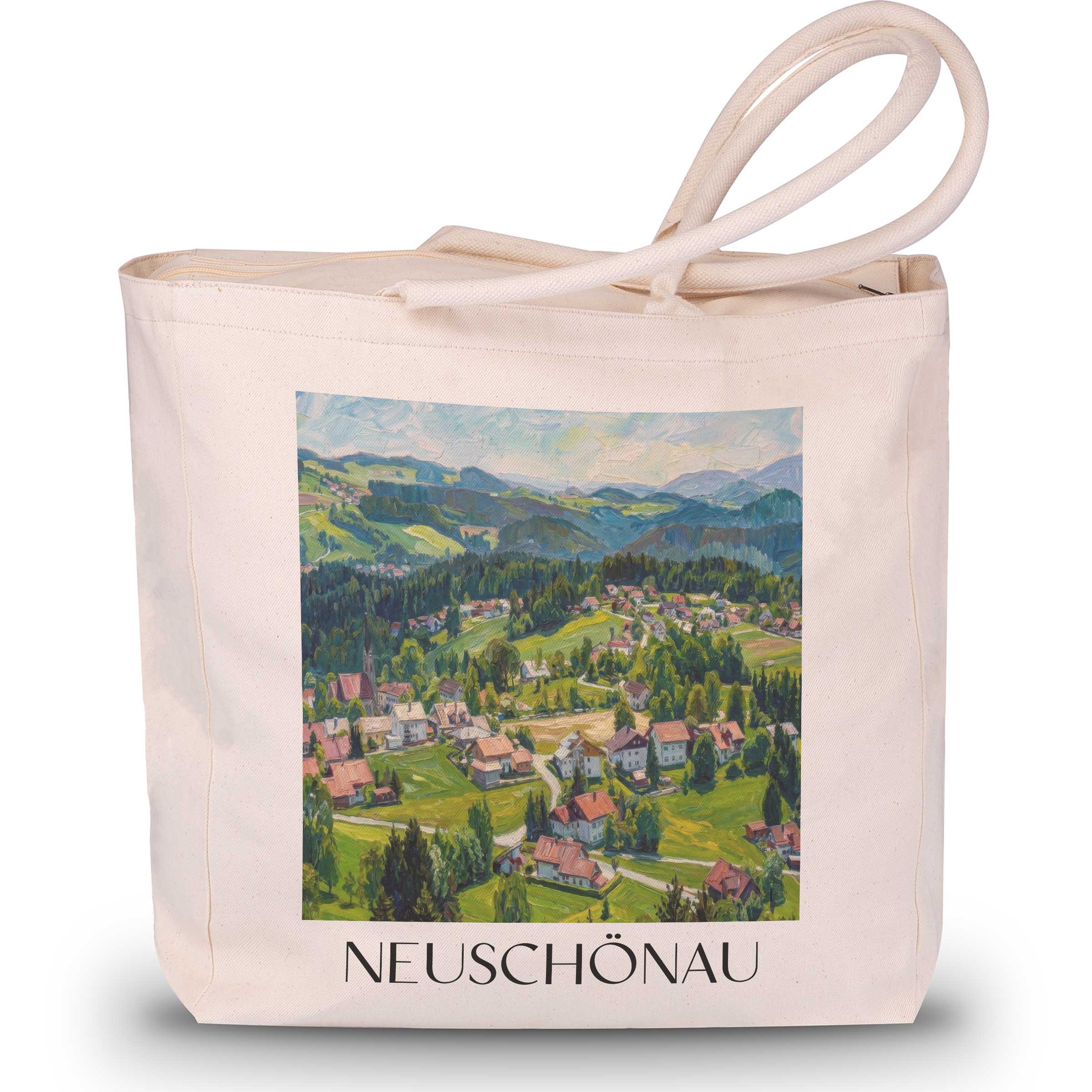 neuschönau-bayerischer-wald-deutschland-einkaufstasche-oil-painting-oelgemaelde