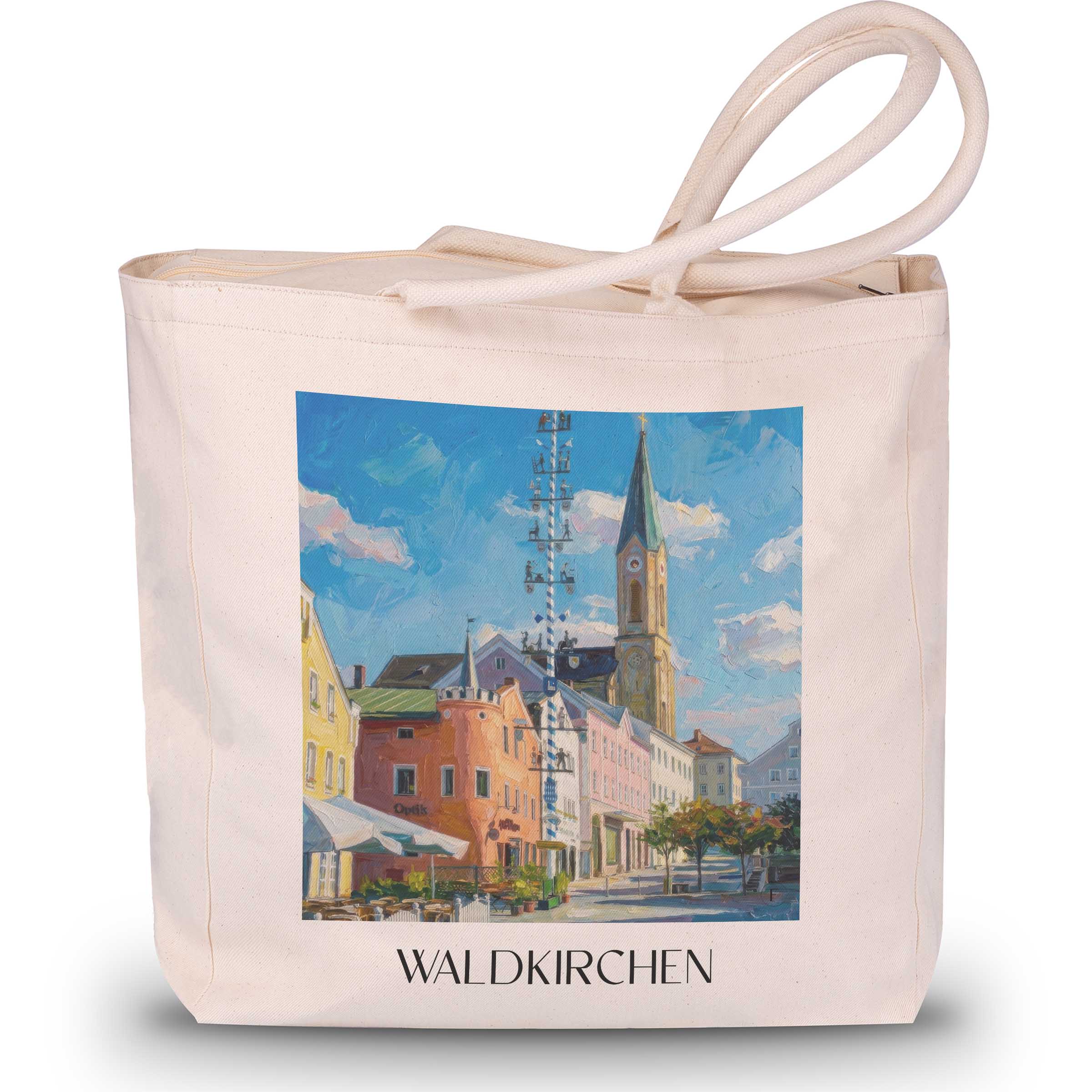 waldkirchen-bayerischer-wald-deutschland-einkaufstasche-oil-painting-oelgemaelde