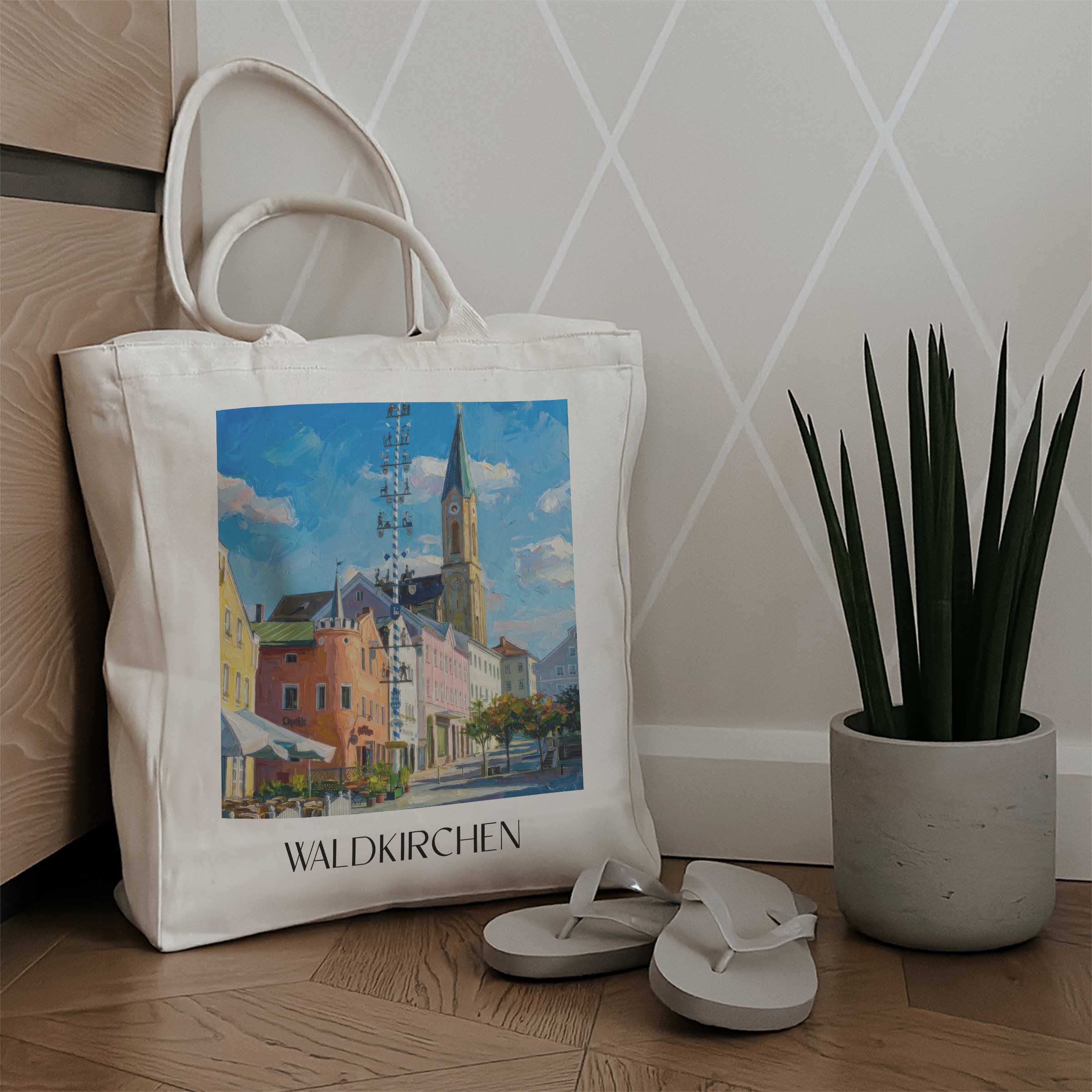 waldkirchen-bayerischer-wald-deutschland-einkaufstasche-oil-painting-oelgemaelde