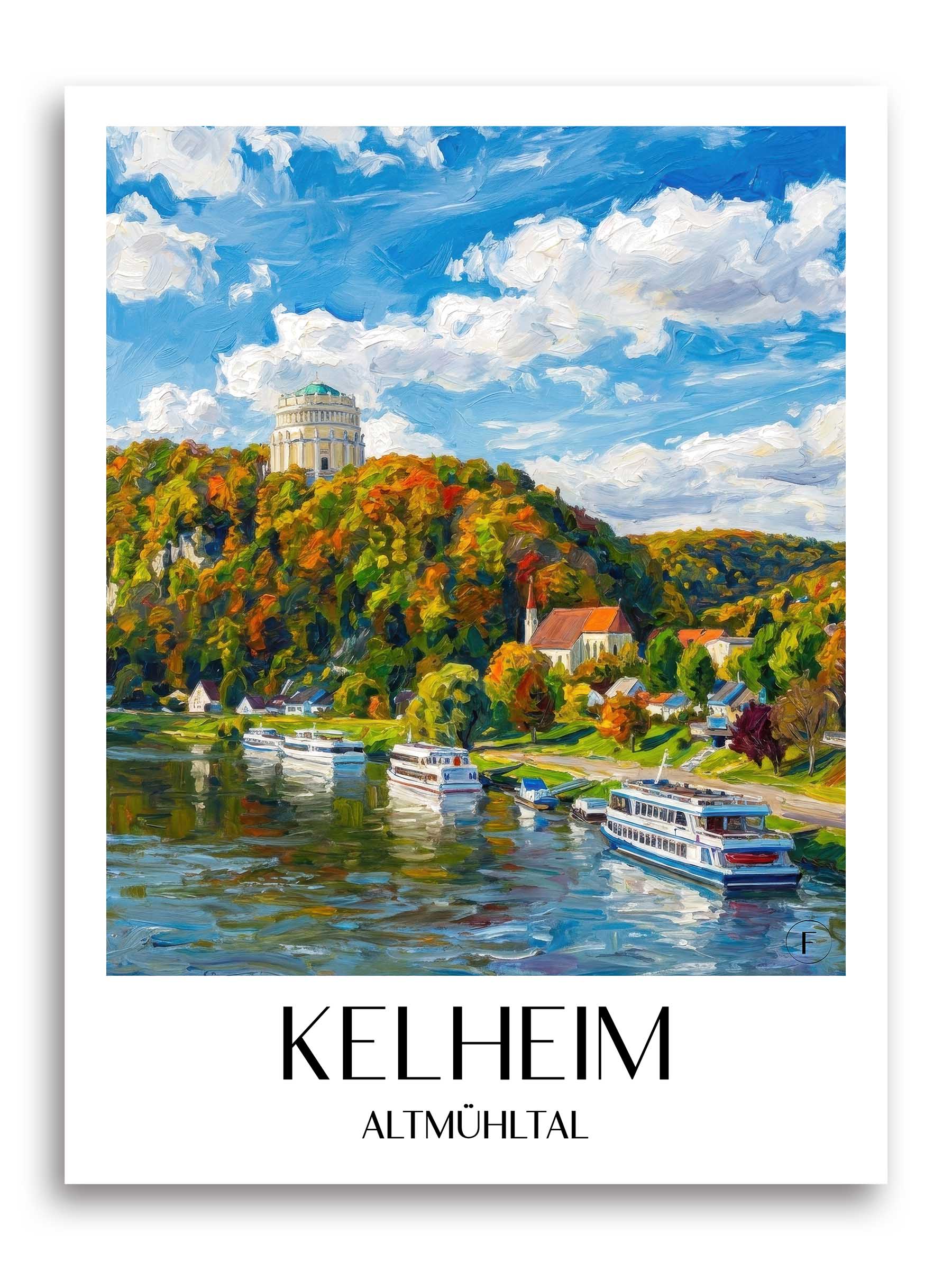 kelheim-altmühltal-deutschland-poster-oil-painting-oelgemaelde