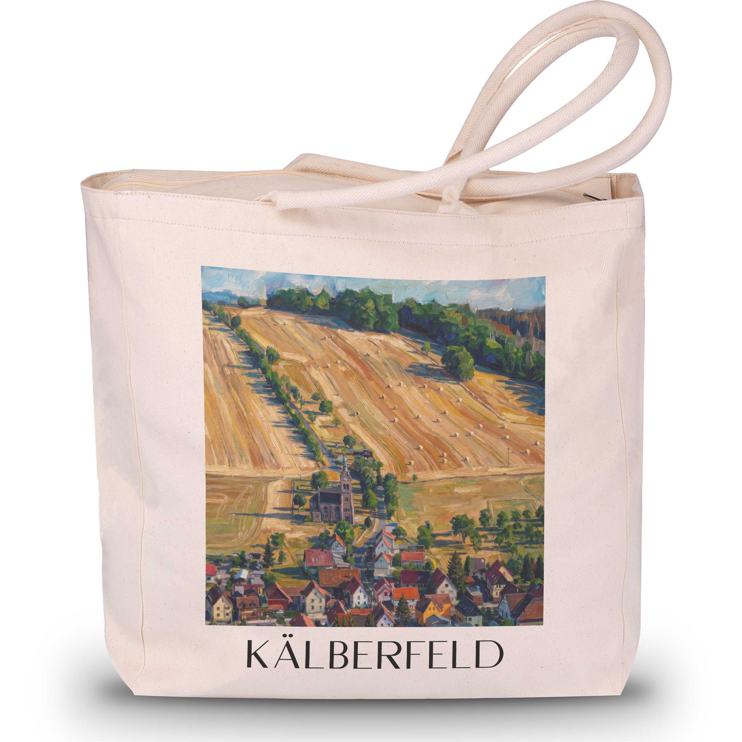 kälberfeld-thüringer-wald-deutschland-einkaufstasche-oil-painting-oelgemaelde