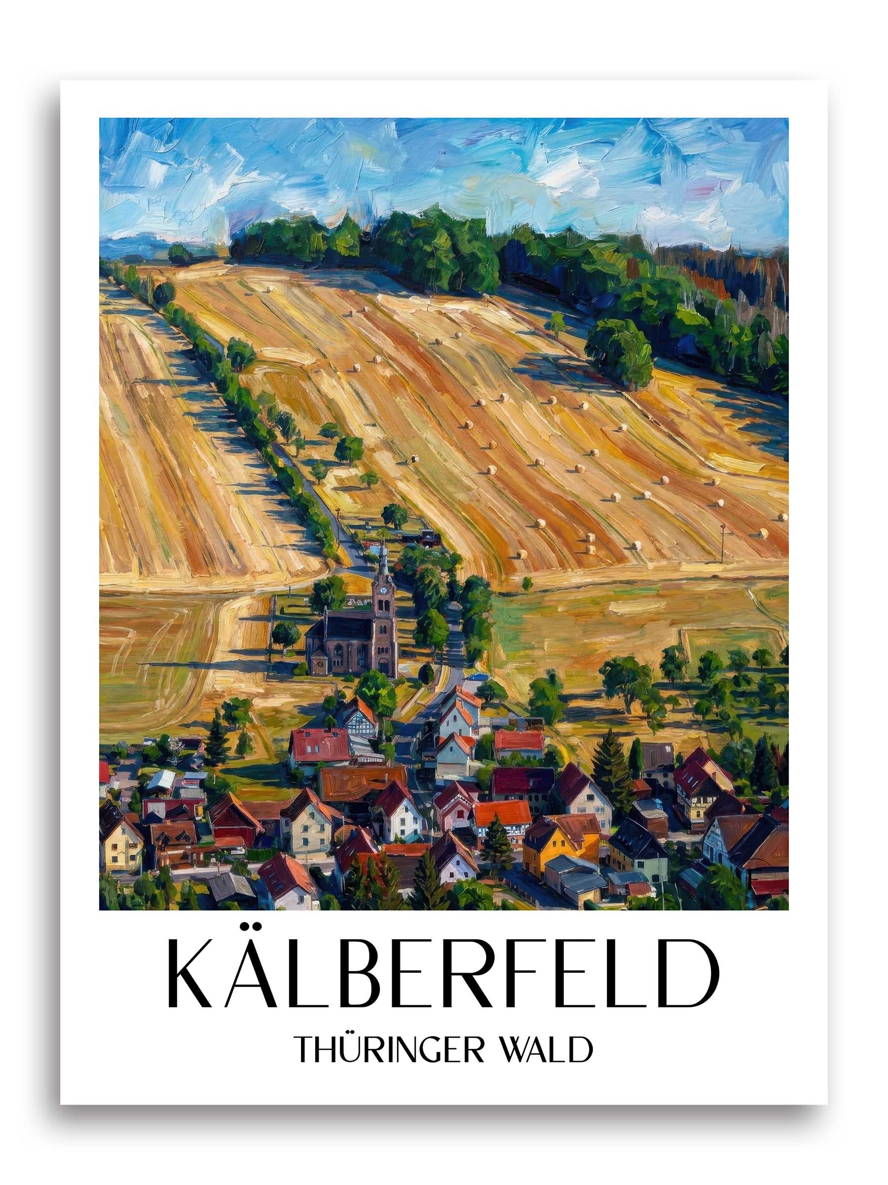 kälberfeld-thüringer-wald-deutschland-poster-oil-painting-oelgemaelde