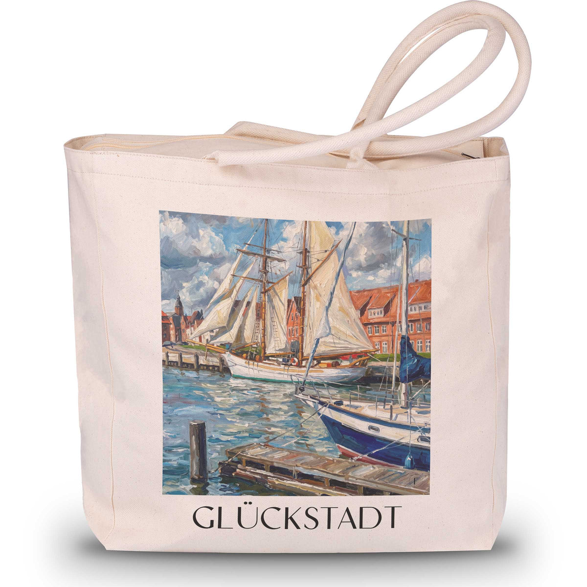 glückstadt-unterelbe-deutschland-einkaufstasche-oil-painting-oelgemaelde