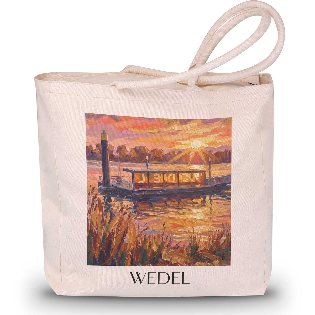 wedel-unterelbe-deutschland-einkaufstasche-oil-painting-oelgemaelde