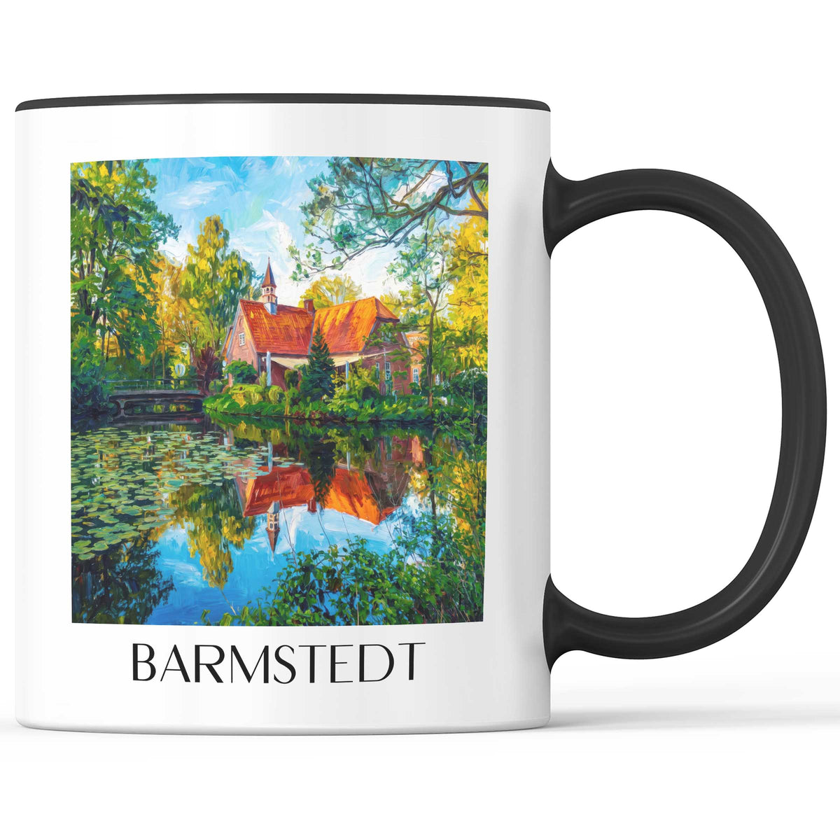 Barmstedt Kaffeebecher - Holstein - Deutschland Becher - Kaffeetasse im Ölgemälde Stil
