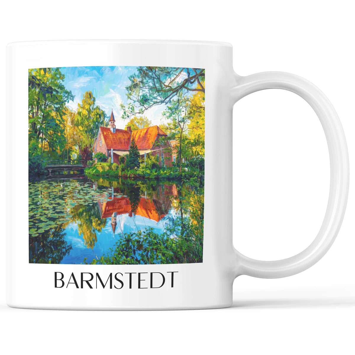 Barmstedt Kaffeebecher - Holstein - Deutschland Becher - Kaffeetasse im Ölgemälde Stil