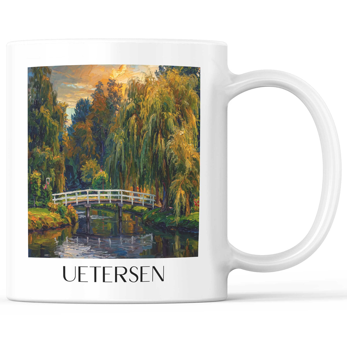 Uetersen Kaffeebecher - Holstein - Deutschland Becher - Kaffeetasse im Ölgemälde Stil