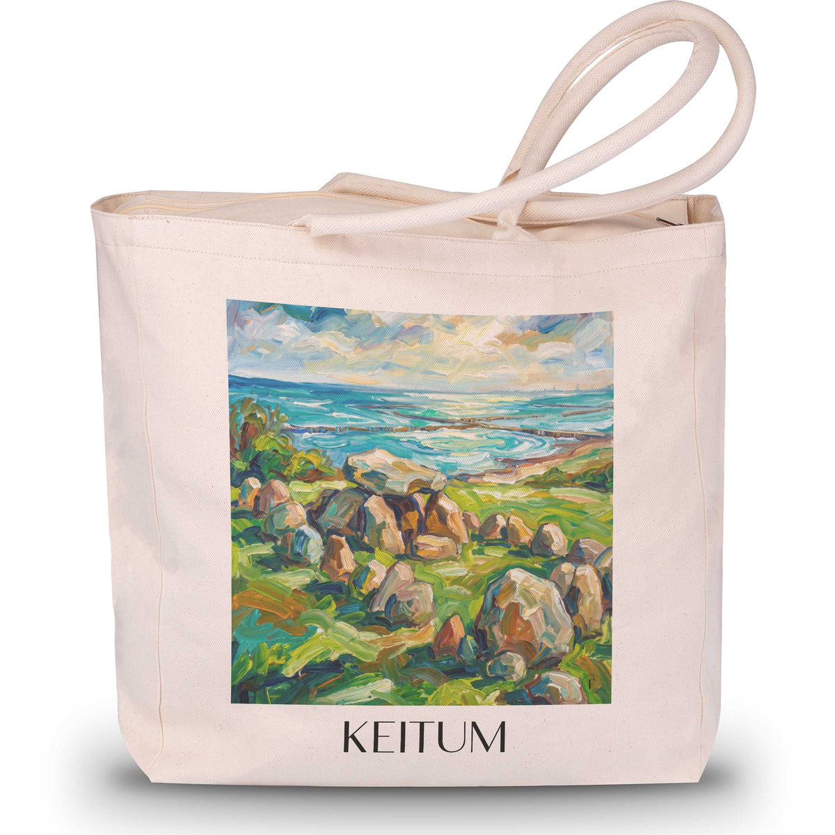 Keitum Shopping Tasche - Sylt - Deutschland Tote Bag - Einkaufstasche im Ölgemälde Stil - favplace
