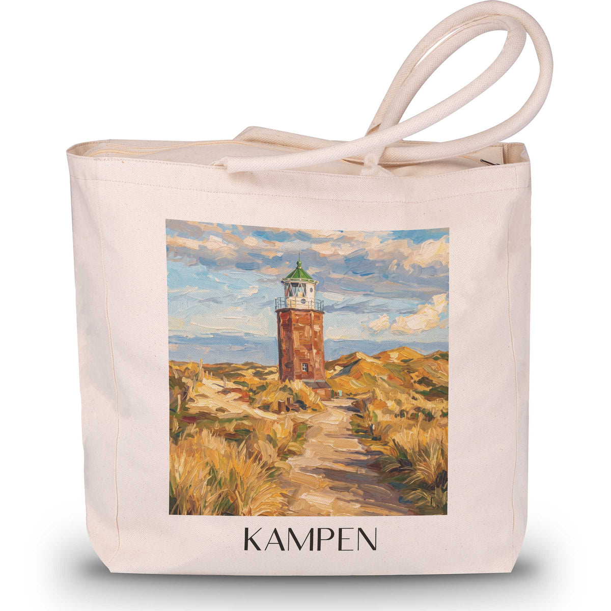 Kampen Shopping Tasche - Sylt - Deutschland Tote Bag - Einkaufstasche im Ölgemälde Stil - favplace