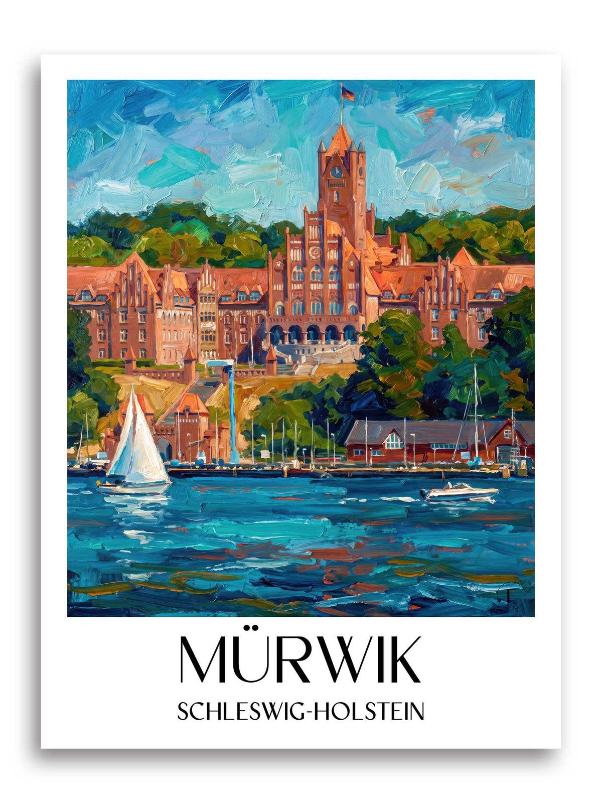 Mürwik Poster - Schleswig-Holstein - Deutschland Kunstdruck - Ölgemälde von A4 bis A1