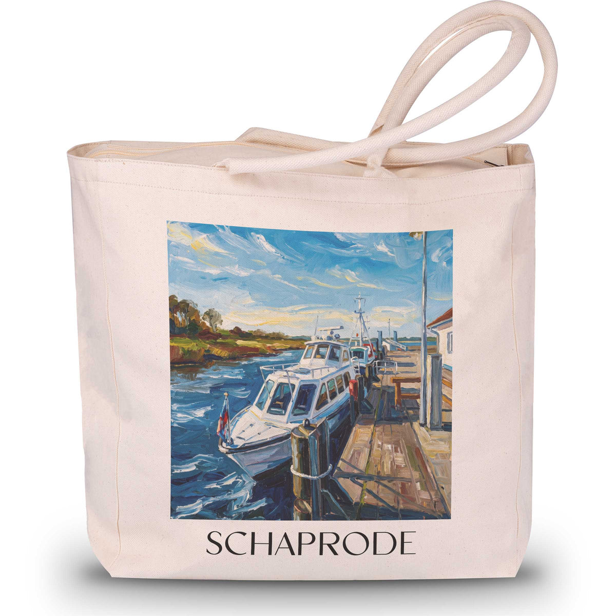 schaprode-rügen-deutschland-einkaufstasche-oil-painting-oelgemaelde