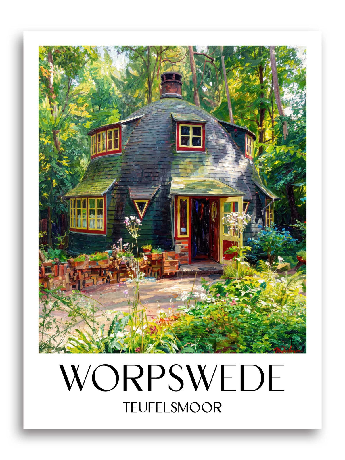 Worpswede Poster - Teufelsmoor - Deutschland Kunstdruck - Ölgemälde von A4 bis A1
