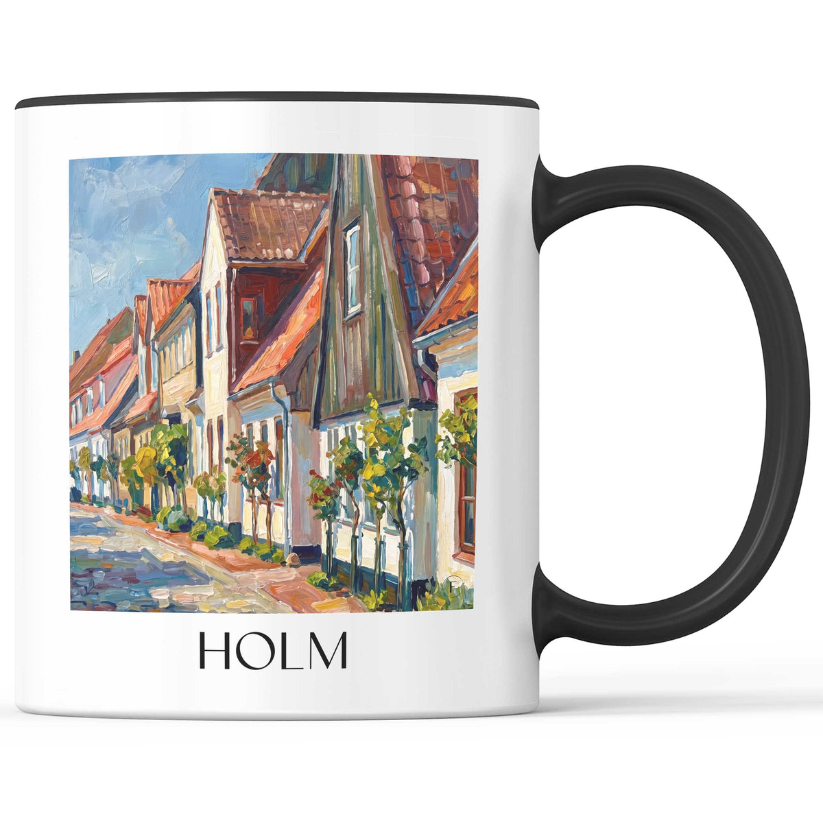 Holm Kaffeebecher - Holstein - Deutschland Becher - Kaffeetasse im Ölgemälde Stil