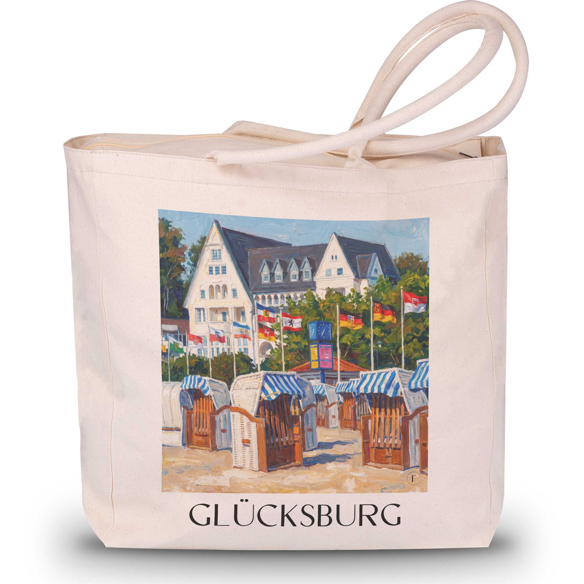 glücksburg-flensburger-förde-deutschland-einkaufstasche-oil-painting-oelgemaelde