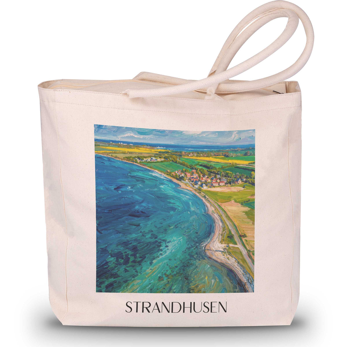 strandhusen-ostsee-deutschland-einkaufstasche-oil-painting-oelgemaelde