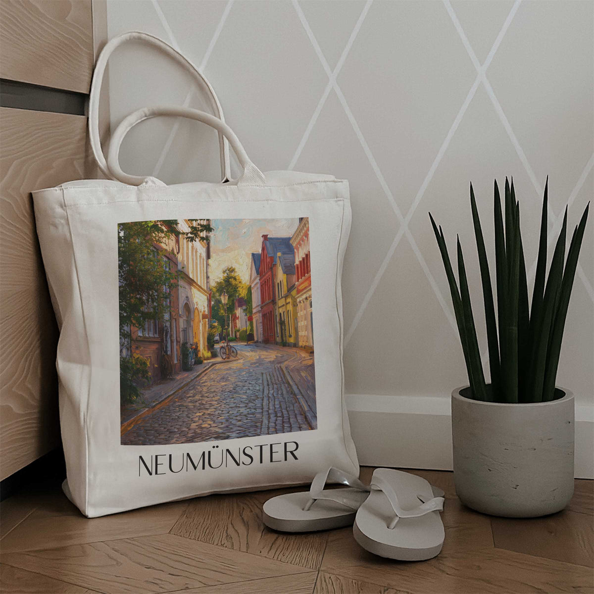 neumünster-holstein-deutschland-einkaufstasche-oil-painting-oelgemaelde