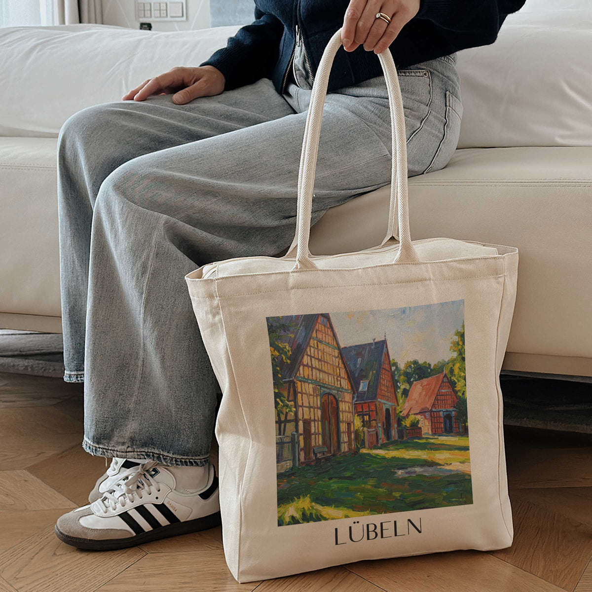 lübeln-wendland-deutschland-einkaufstasche-oil-painting-oelgemaelde