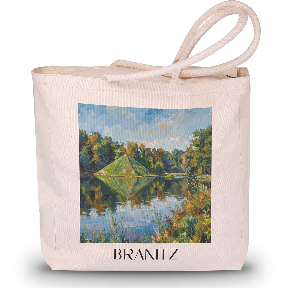 Branitz Shopping Tasche - Cottbus - Deutschland Tote Bag - Einkaufstasche im Ölgemälde Stil - favplace