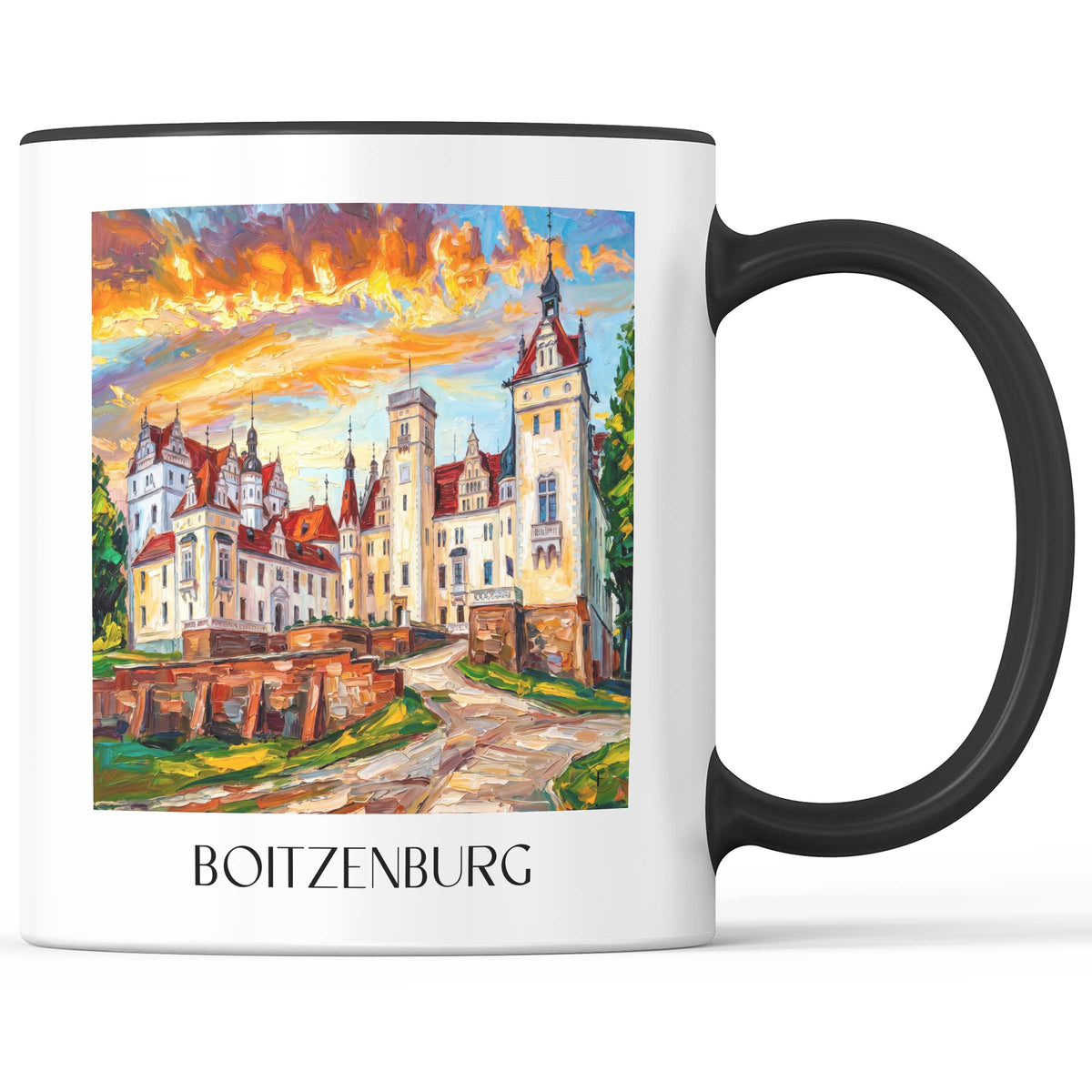Boitzenburg Kaffeebecher - Uckermark - Deutschland Becher - Kaffeetasse im Ölgemälde Stil