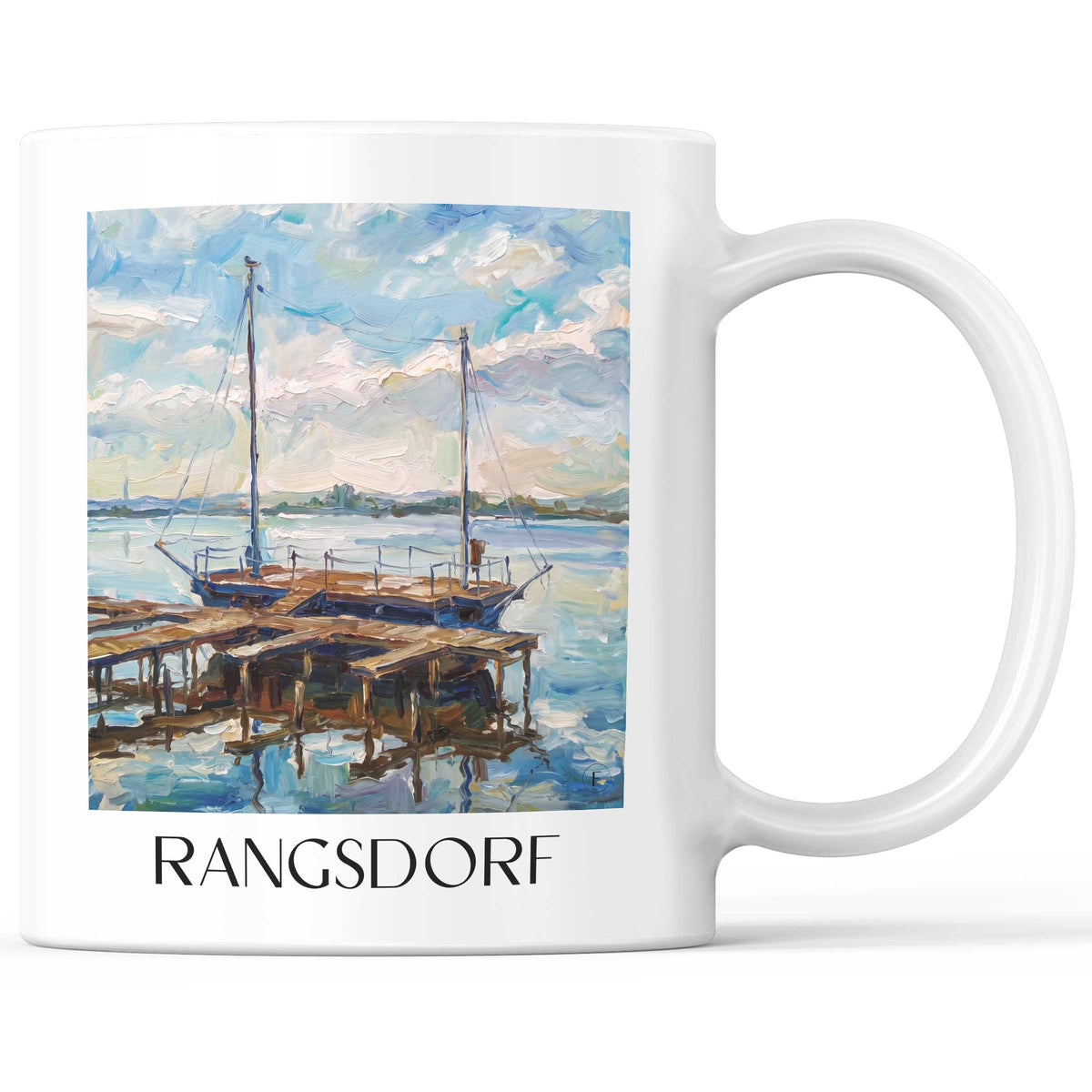 Rangsdorf Kaffeebecher - Teltow - Deutschland Becher - Kaffeetasse im Ölgemälde Stil